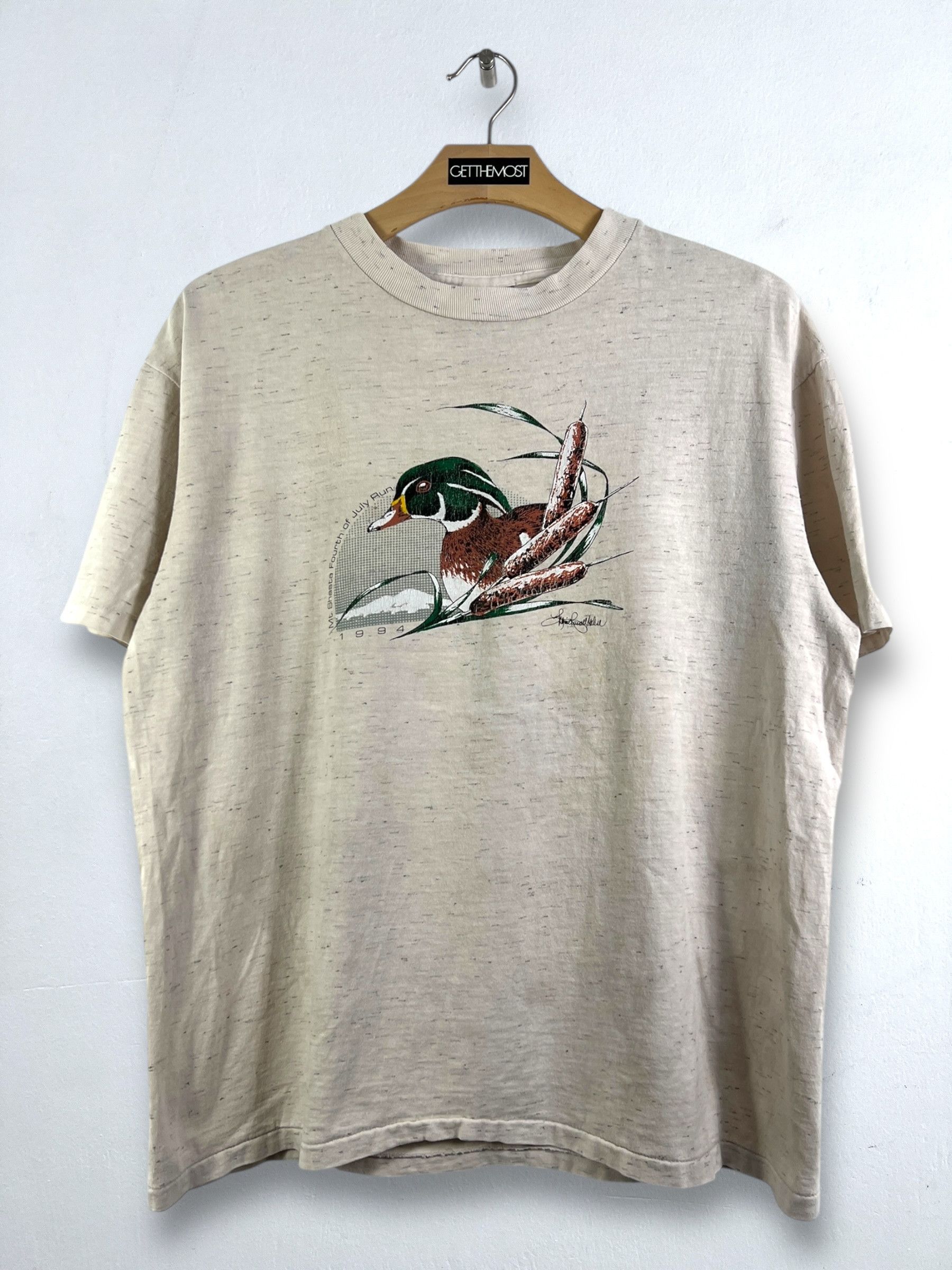 Vintage No.4857 Vintage 90s Duck Artwork Graphic Tee (L) Size US L / EU 52-54 / 3 - 1 Thumbnail