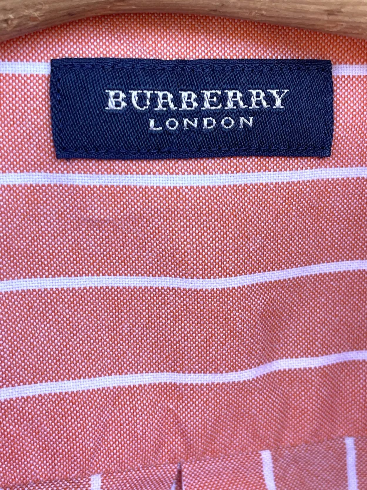 Burberry 🔥 pink salmon Burberry London striped shirt size xl Size US XL / EU 56 / 4 - 9 Thumbnail