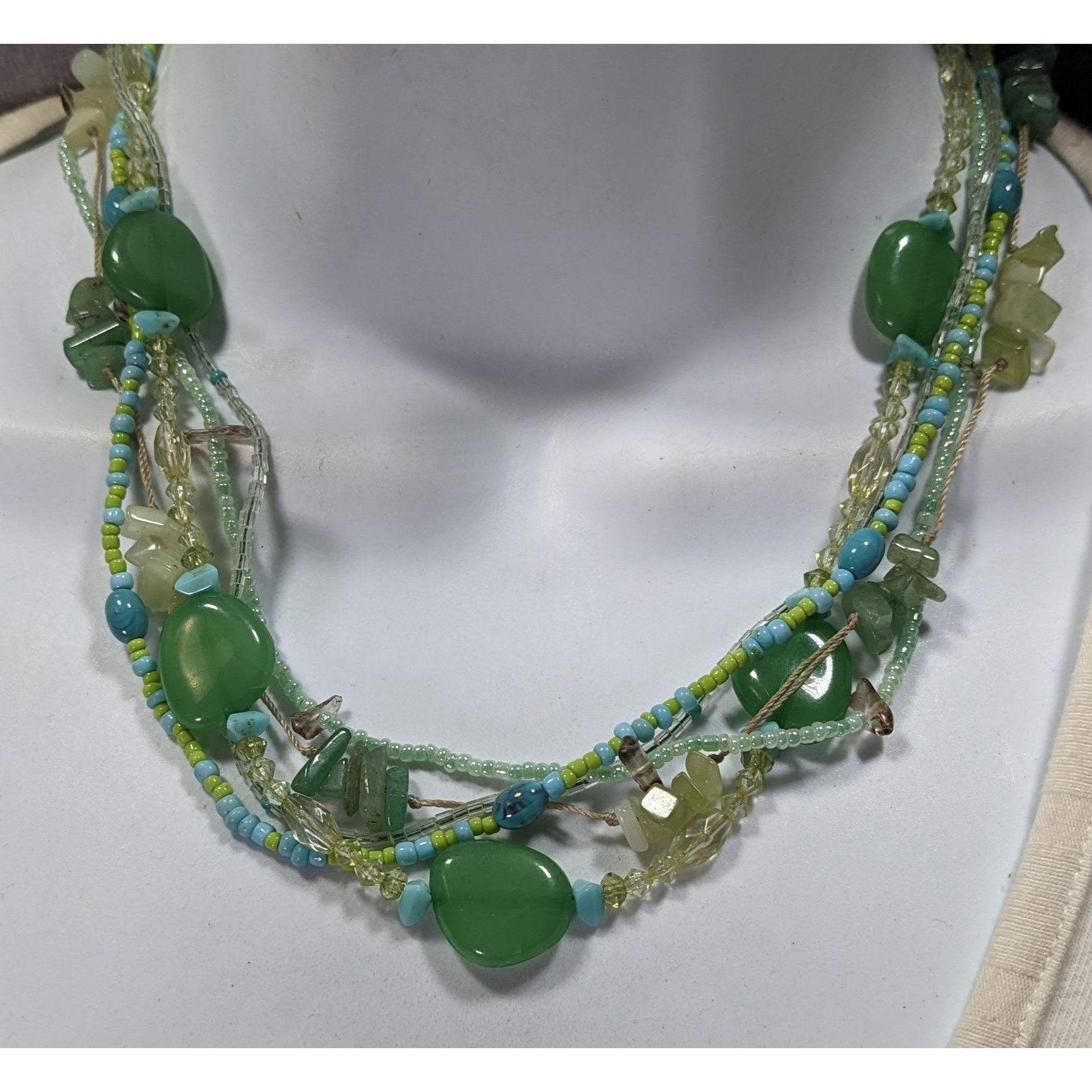 Other Mermaidcore Multi-Strand Green Beaded Necklace With Gemstone Size ONE SIZE - 4 Thumbnail