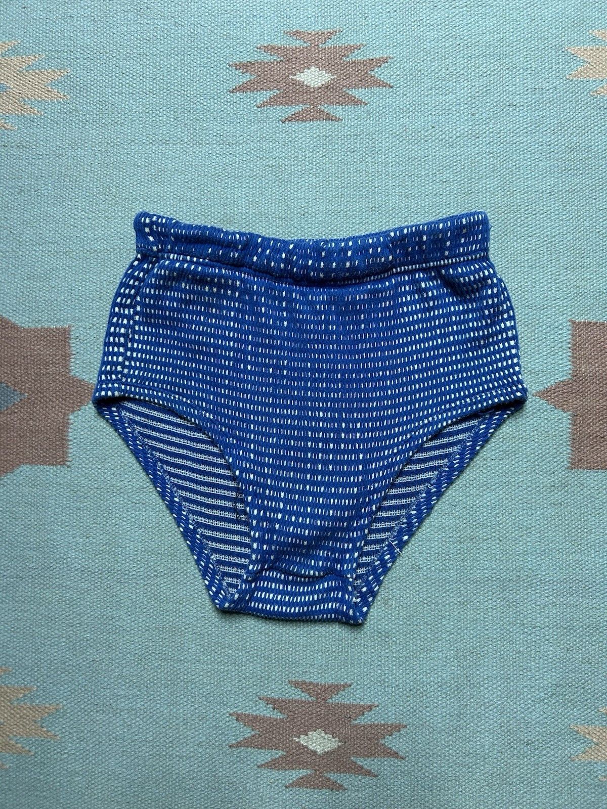 Vintage 1950s men’s swimsuit brief trunks high waisted Brent cotton Size US 28 / EU 44 - 1 Thumbnail
