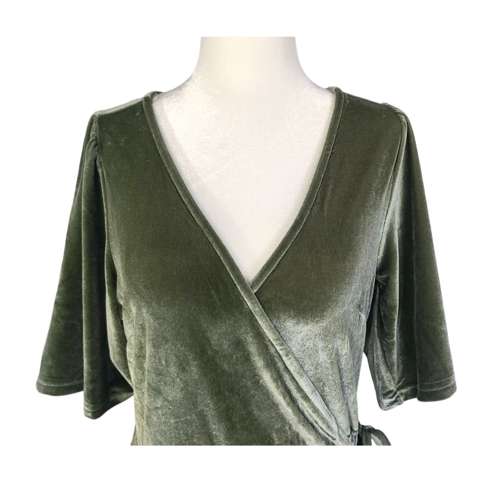 Other Baltic Born Womens Sage Green Velvet Megan Wrap Maxi Dress L Size L / US 10 / IT 46 - 5 Thumbnail