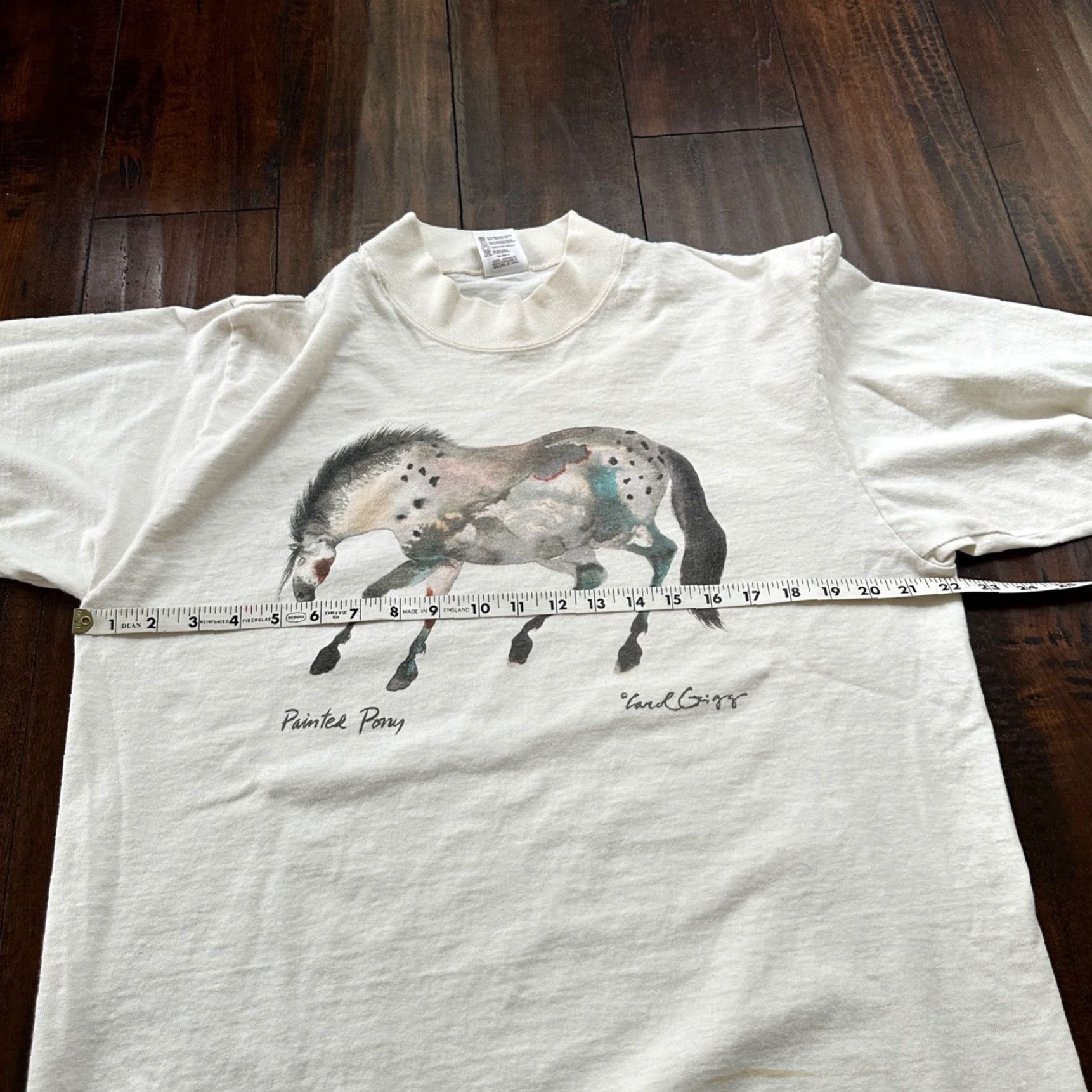 Vintage VINTAGE T-SHIRT Abstract Painting Of Horse VTG White L Crew Neck Short Sleeve Men Graphic Print 90s Vintage Passion Art Rap Music Love Pop Lord Carol Size US L / EU 52-54 / 3 - 7 Thumbnail