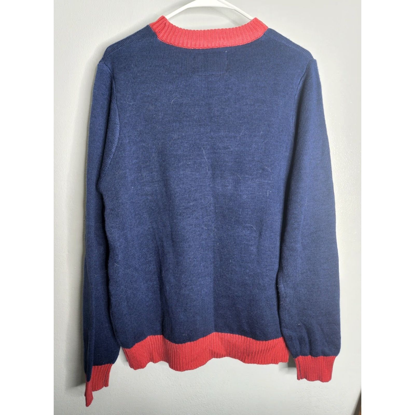 Vintage Tipsy Elves Mens M Christmas Sweater Santa Keg Stand Pullover Blue Long Sleeve Knit Tight-Knit Shirt Mens Christmas Size US M / EU 48-50 / 2 - 2 Thumbnail