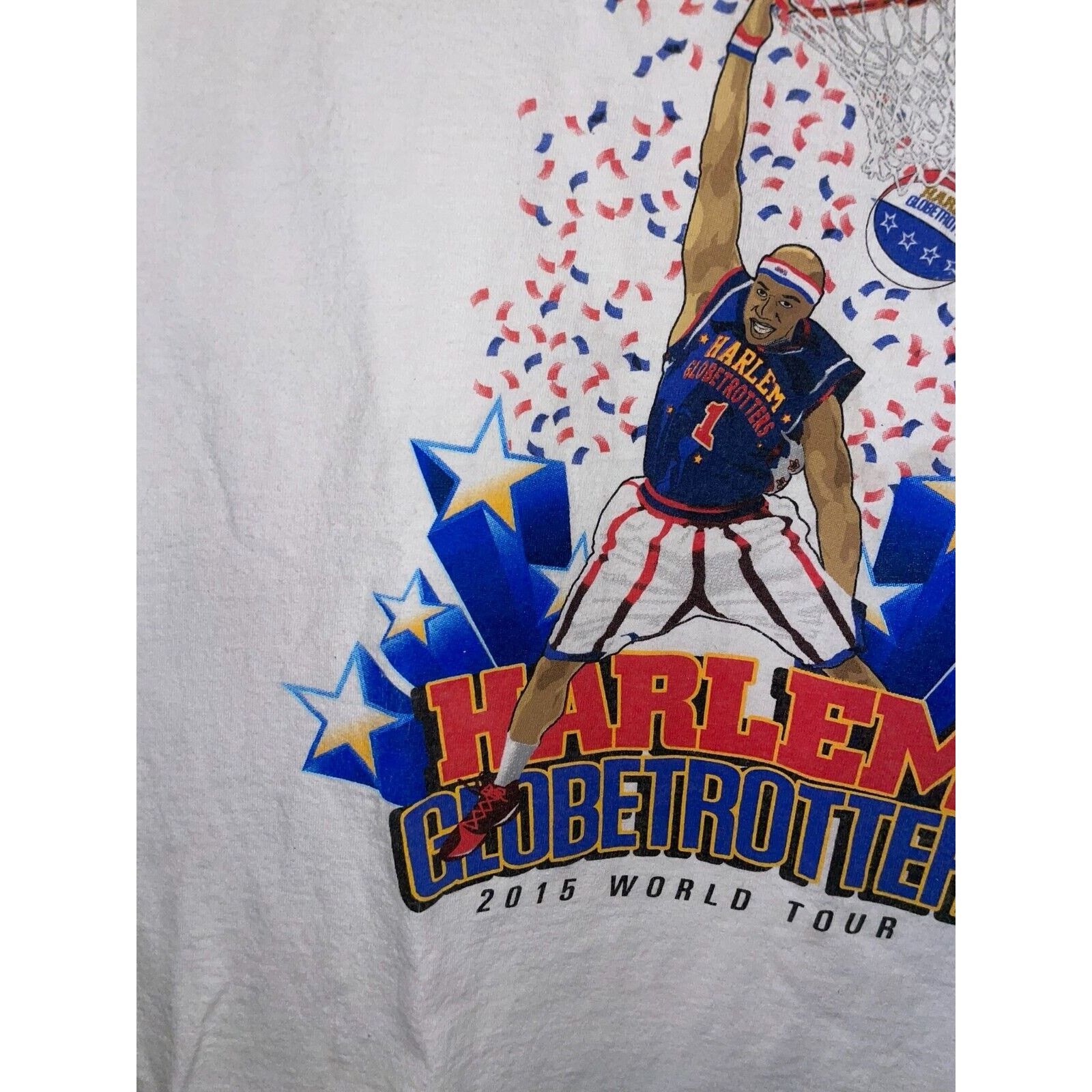 Harlem Globetrotters Harlem Globetrotters Shirt World Tour Basketball White Tee M Size US M / EU 48-50 / 2 - 2 Thumbnail