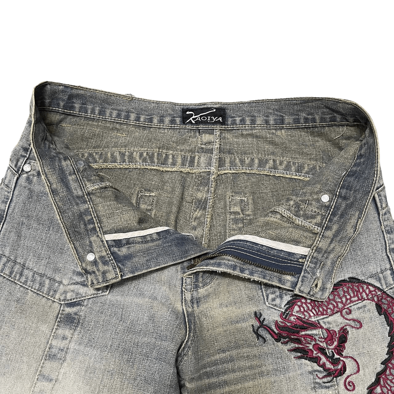 Japanese Brand Vintage Kaoiya Dragon Embroidery Denim Pants Size US 32 / EU 48 - 8 Thumbnail
