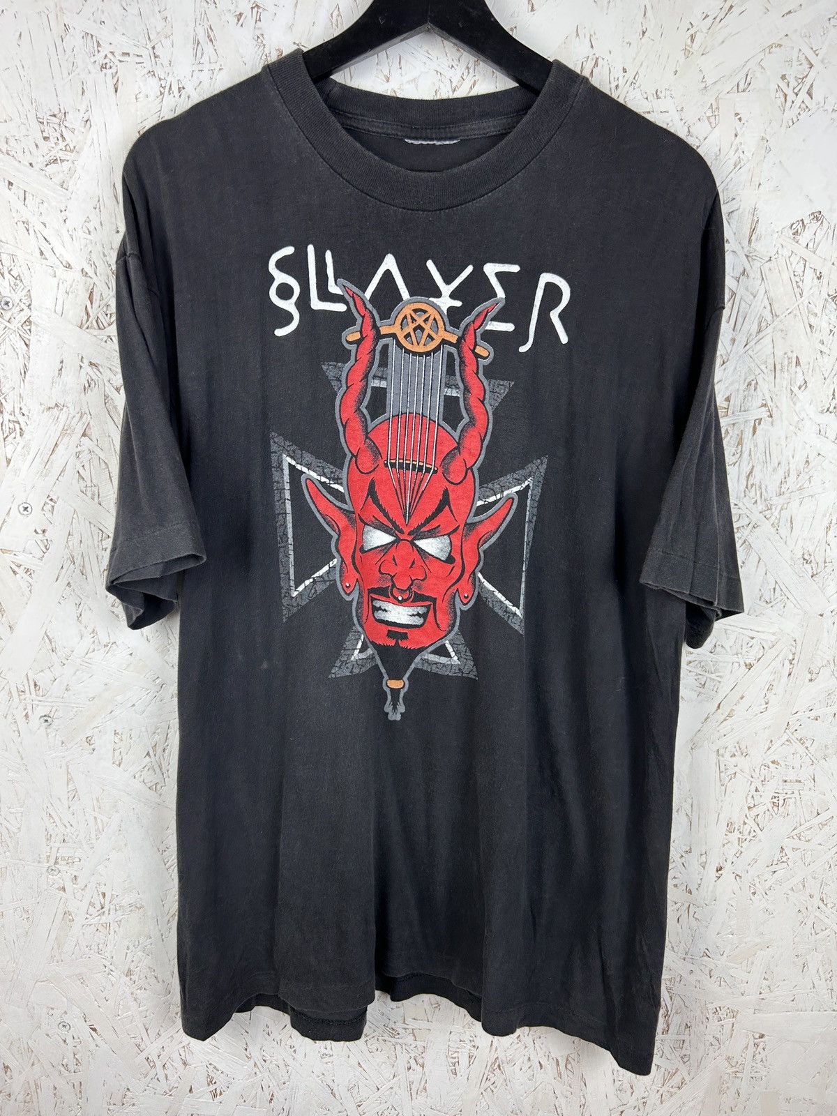 Band Tees 90s Slayer Diabolus In Musica Tour Single Stitch Faded Tee Size US L / EU 52-54 / 3 - 1 Thumbnail