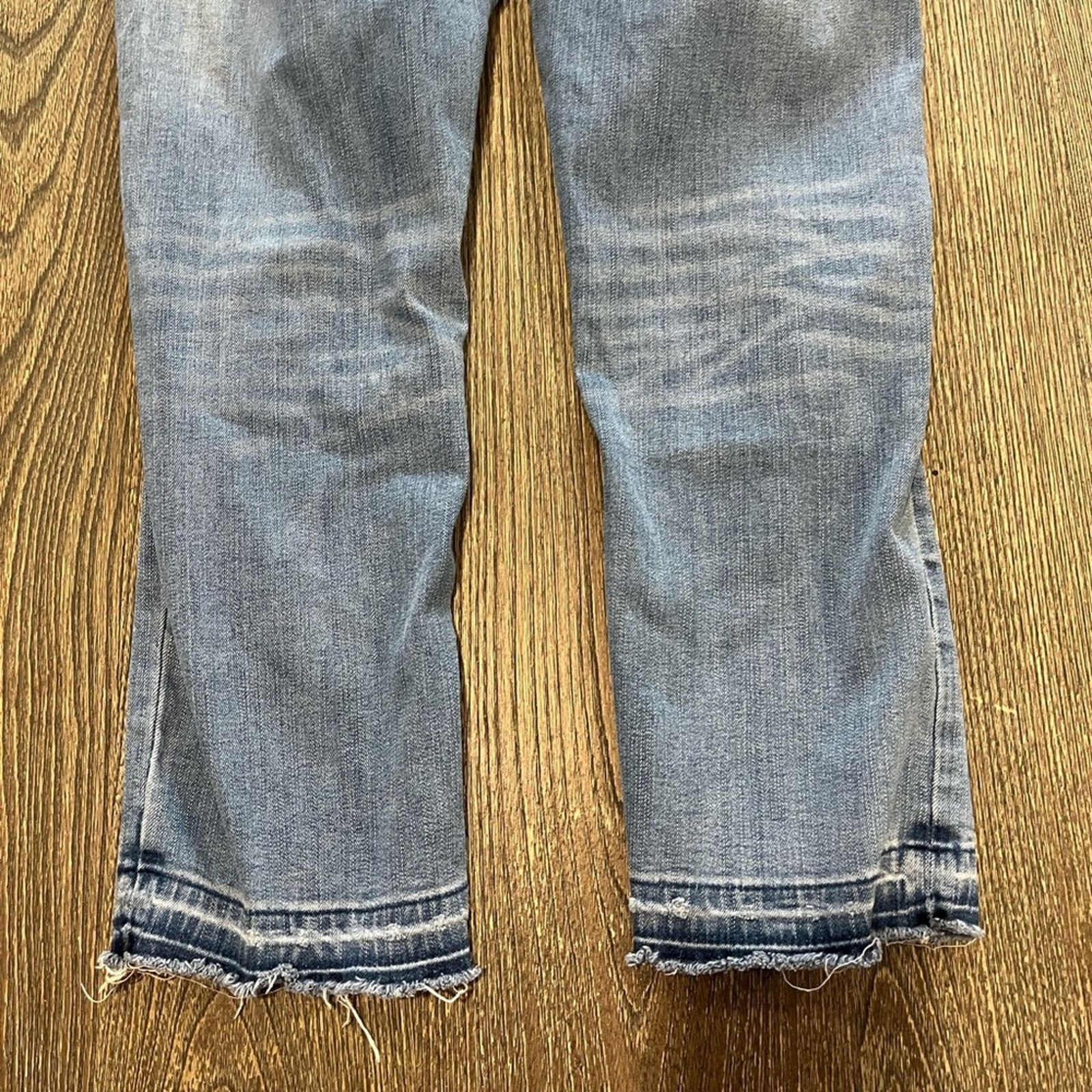American Eagle Outfitters American Eagle Crop Jeans Ripped Super Stretch Denim Blue 6 Size 28" / US 6 / IT 42 - 10 Thumbnail