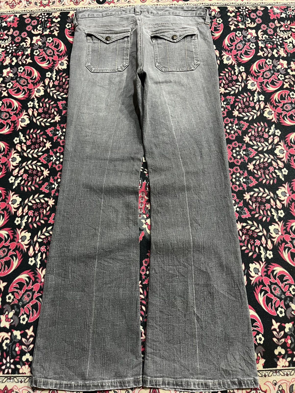 If Six Was Nine Japanese Brand Grey Washed Fatigue Style Flare Jeans Size US 30 / EU 46 - 2 Thumbnail