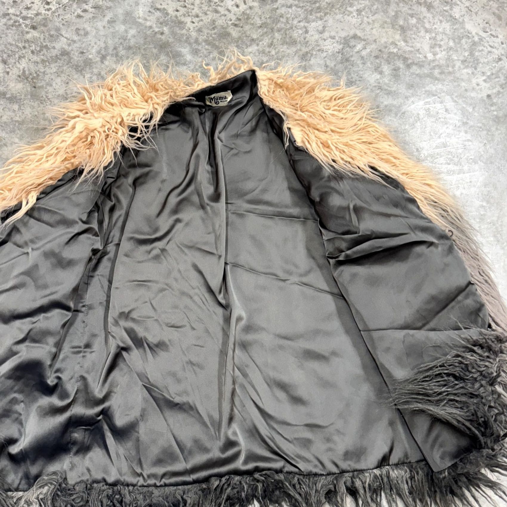 Show Me Your MuMu Show Me Your Mumu Jacket Womens M Tan Gray Faux Fur Shaggy Ombre Coat Size M / US 6-8 / IT 42-44 - 4 Thumbnail