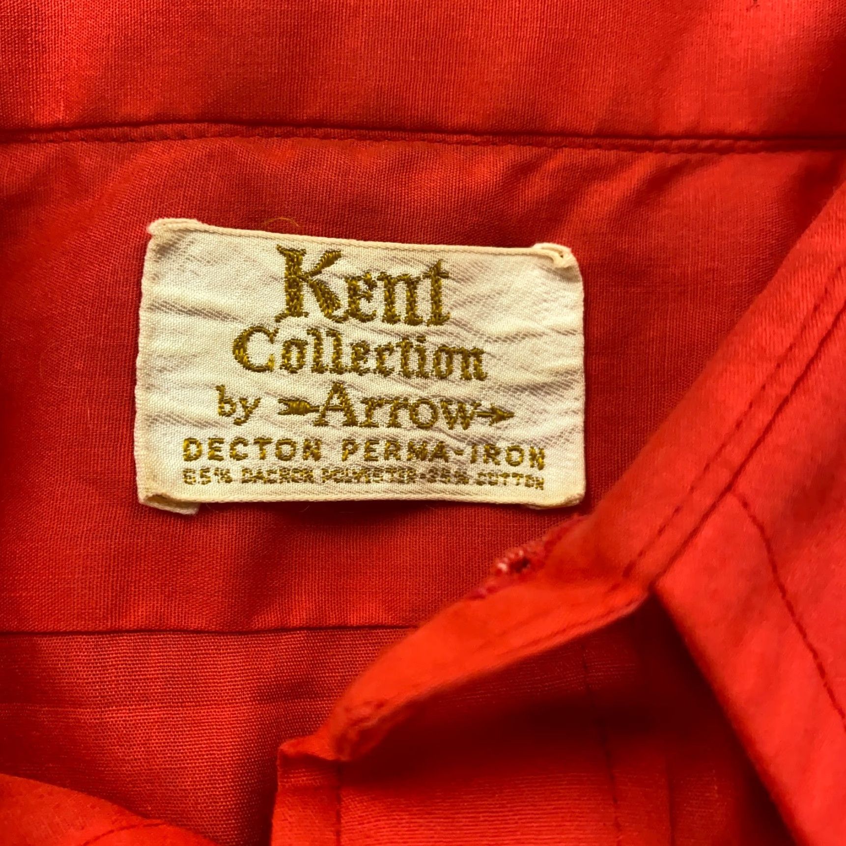 Arrow arrow Kent Collection Mett II Shirt Mens Large Red Long Sleeve Button Up 70s Size US L / EU 52-54 / 3 - 4 Thumbnail