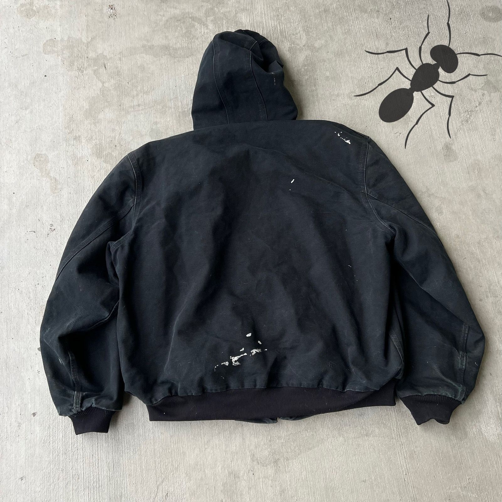 Carhartt × Vintage Carhartt J131 BLK faded black hooded work wear jacket Size US XL / EU 56 / 4 - 5 Thumbnail