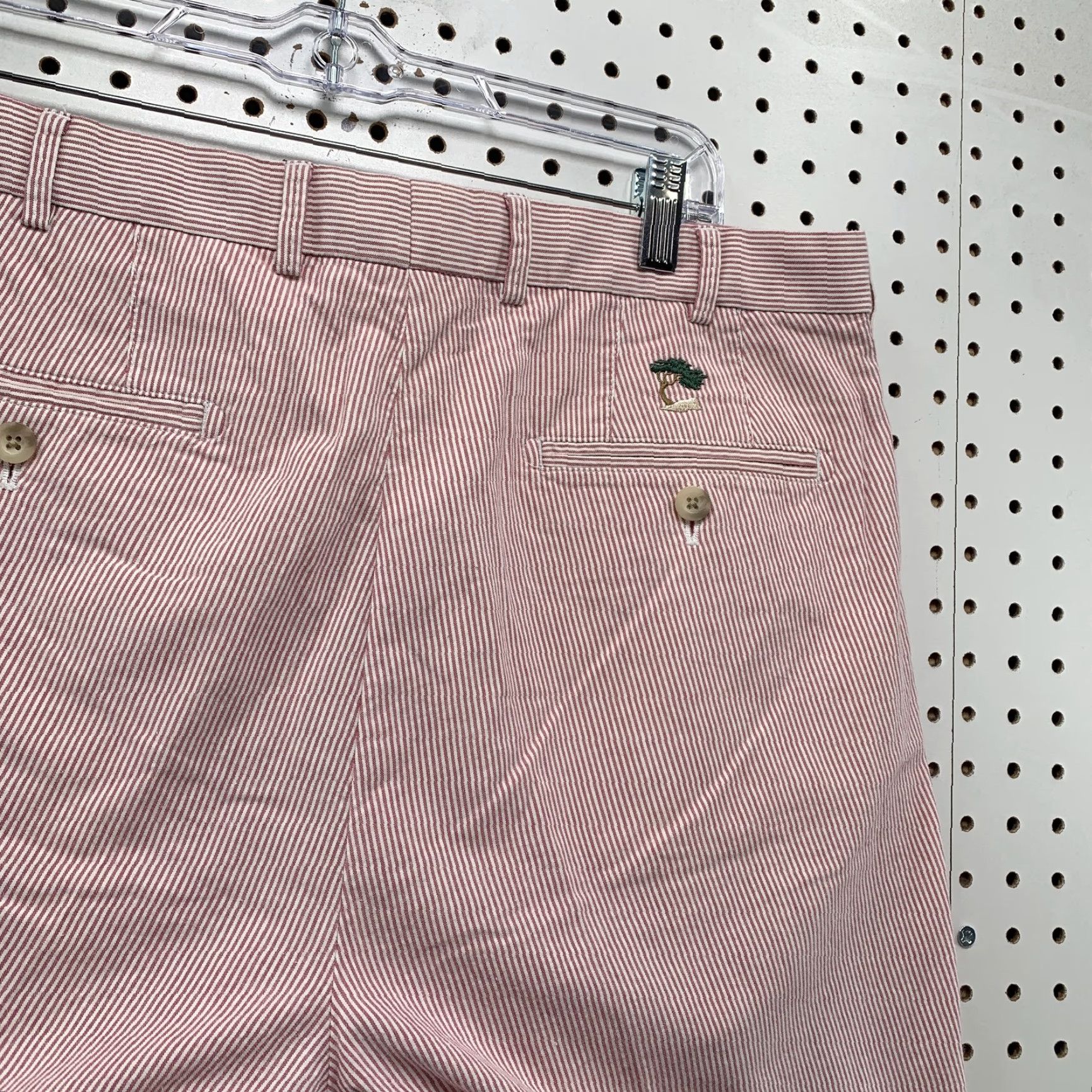 Peter Millar Peter Millar Pink Striped Chino Golf Shorts Mens Size 35 Regular Fit Size US 35 - 7 Thumbnail