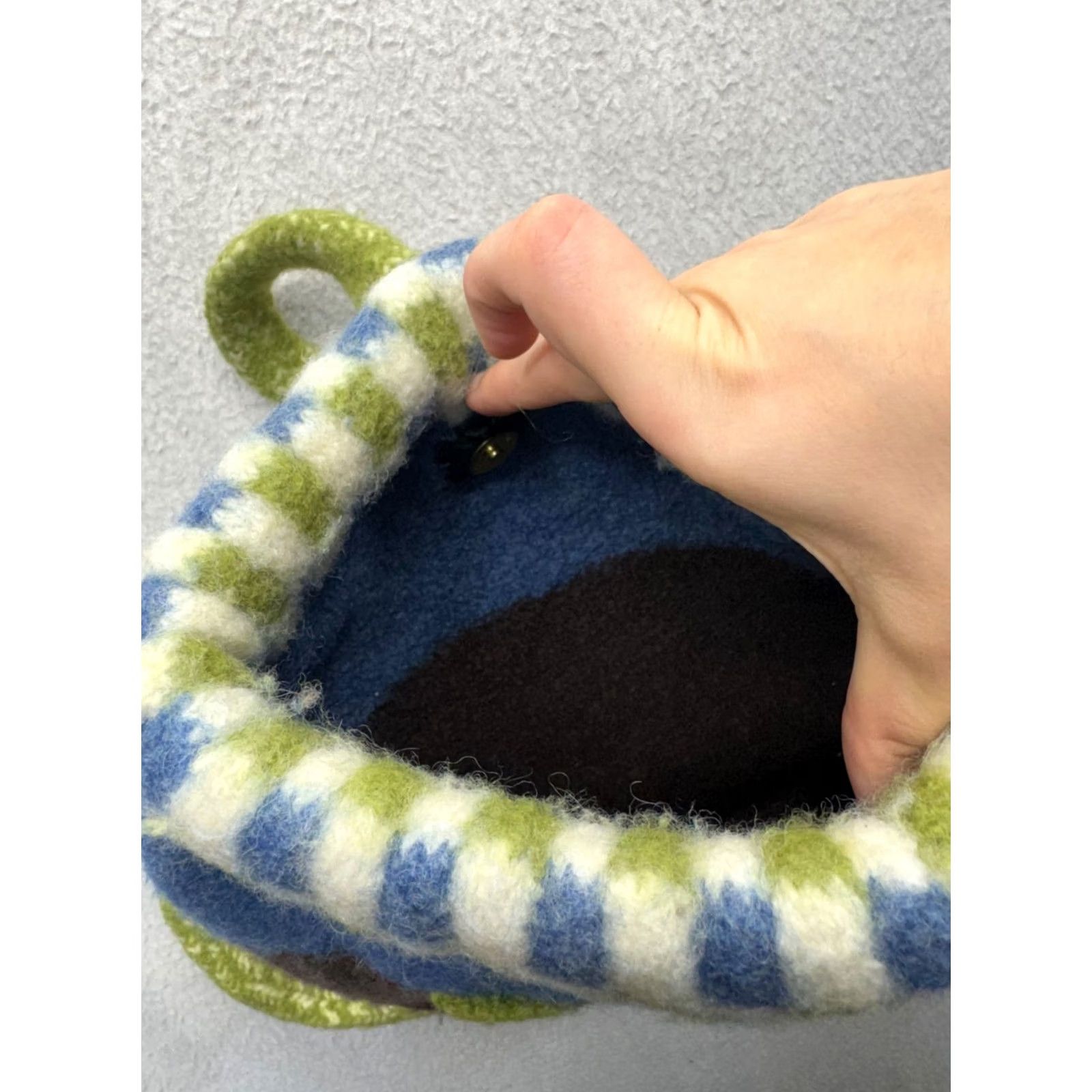 Vintage Purses By Fern Handcrafted Felted Wool Backpack Women Wool Backpack Blue Bag Size ONE SIZE - 6 Thumbnail
