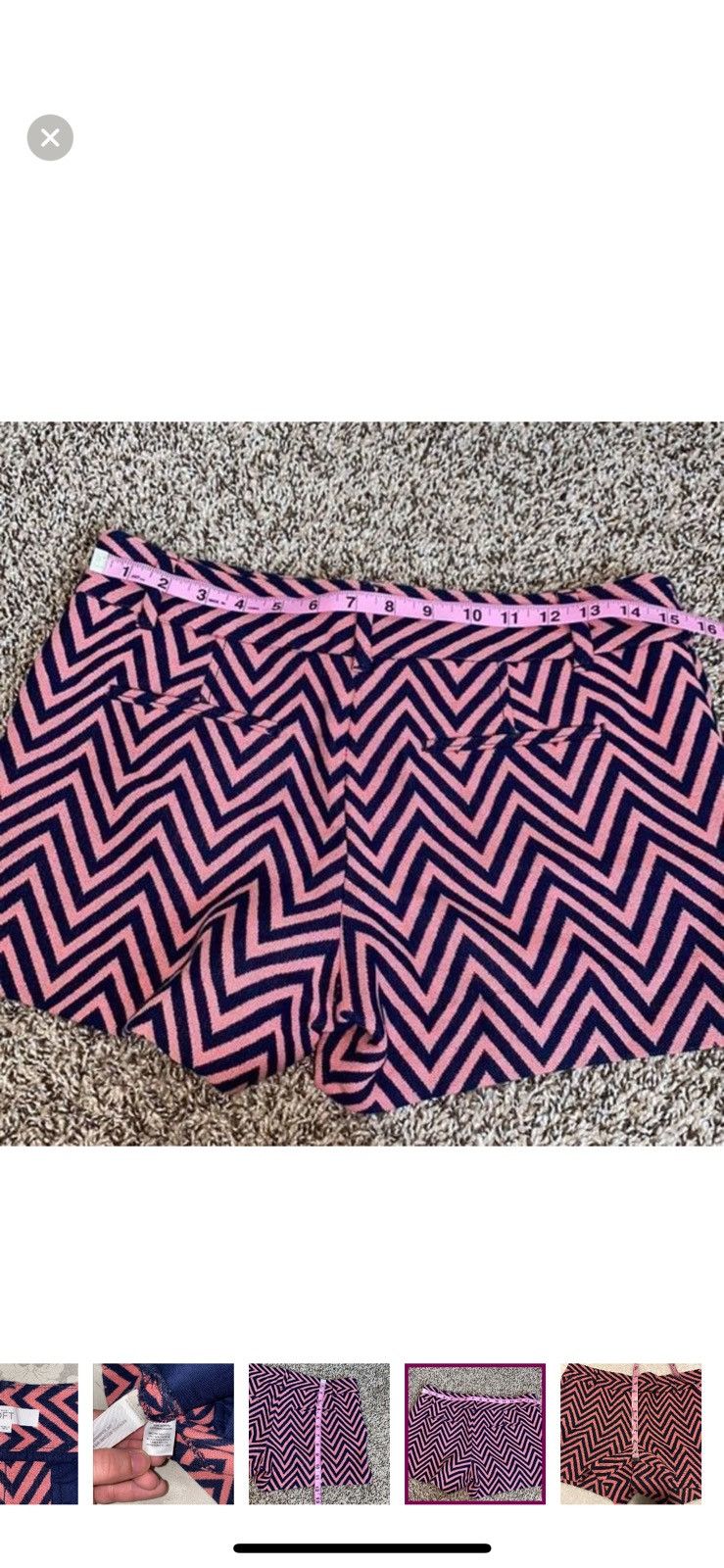 Loft Loft by Ann Taylor chevron riviera shorts size 0 Size 25" / US 0 / IT 36 - 6 Thumbnail