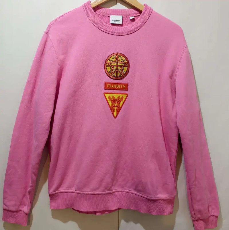 Burberry Burberry Pink Embroidered Long Sleeve Sweatshirt Size S / US 4 / IT 40 - 1 Thumbnail