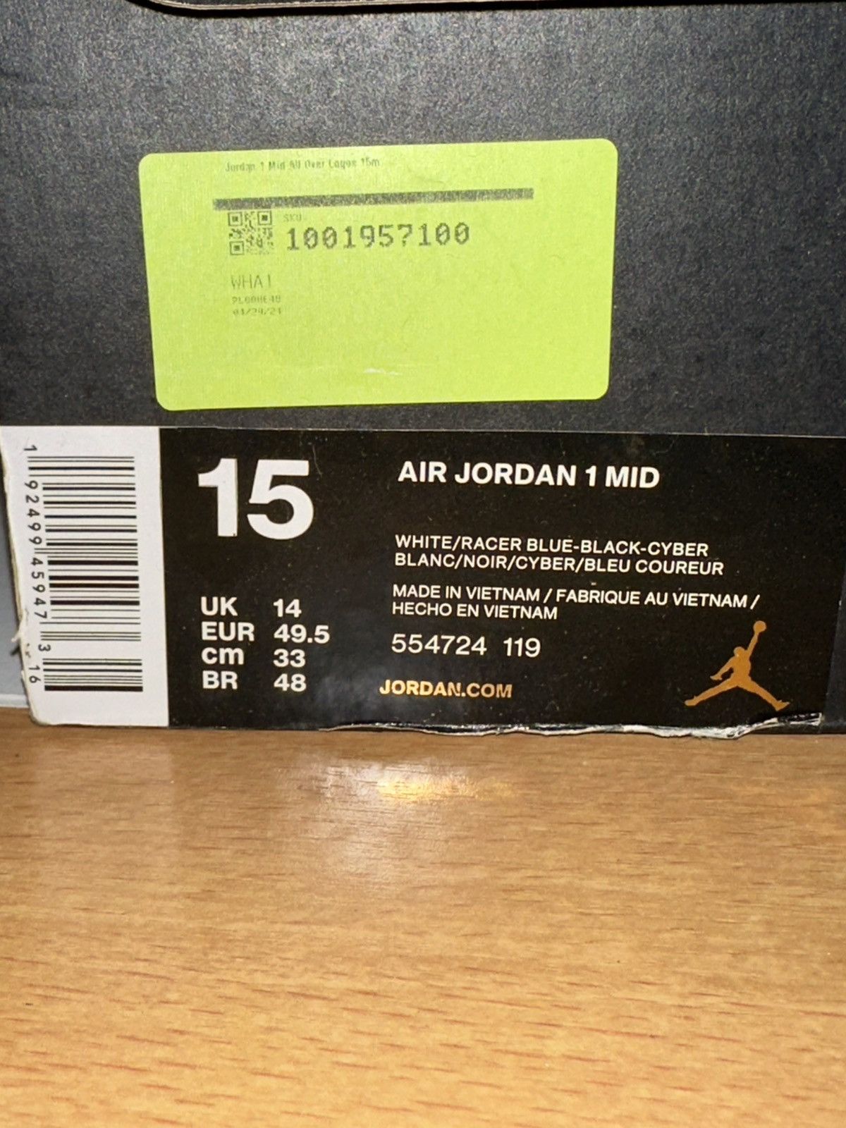 Jordan Brand DS Jordan 1 Mid “All Over Logos” Size US 15 / EU 48 - 7 Thumbnail