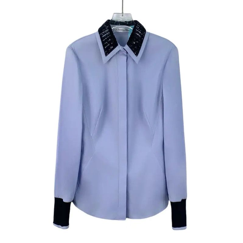 Dior Women's Light Blue Cotton Shirt 0089