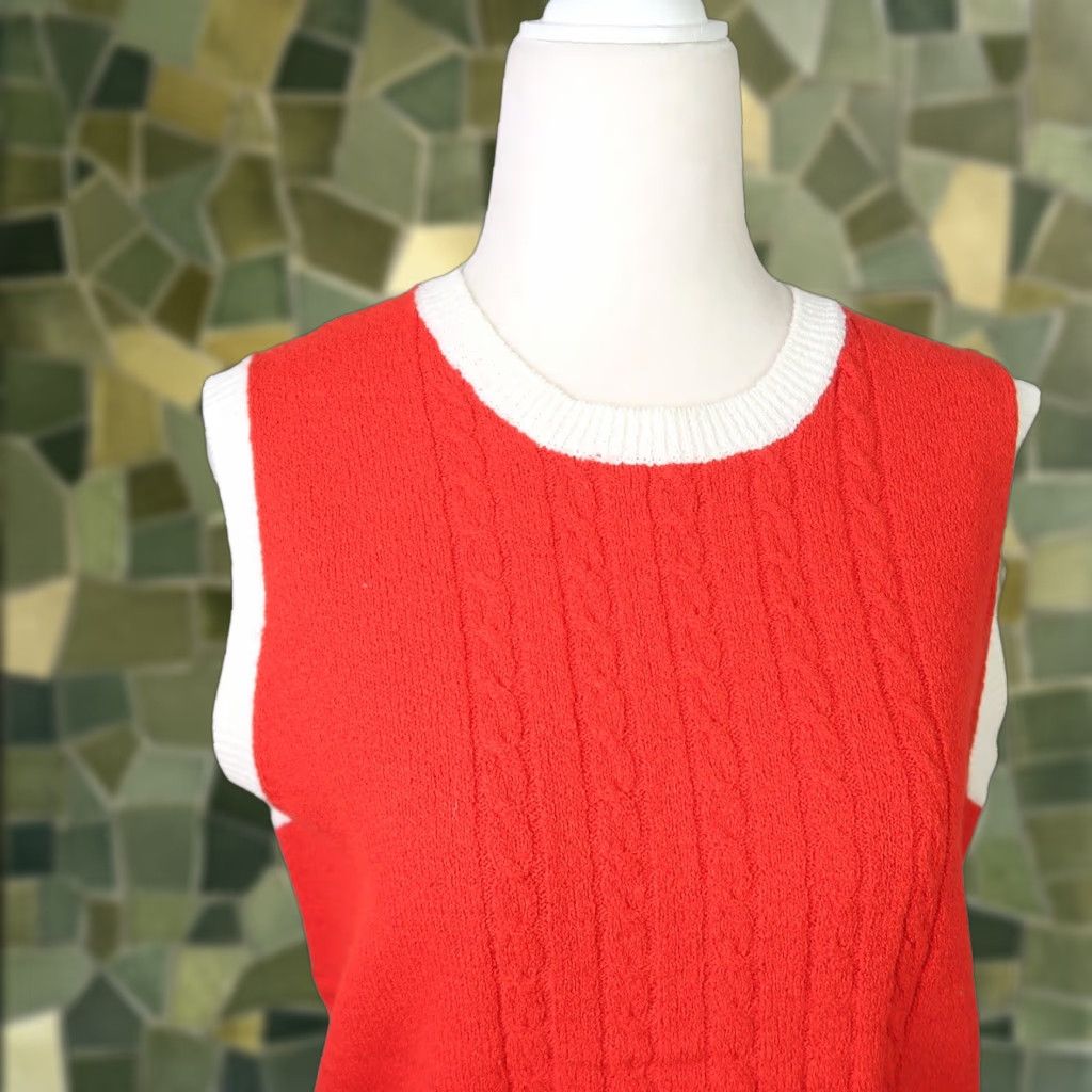 Vintage VINTAGE Karen Scott Sleeveless Sweater Vest Tank Top M Women Red 90s Casual Shaft? Size M / US 6-8 / IT 42-44 - 1 Thumbnail