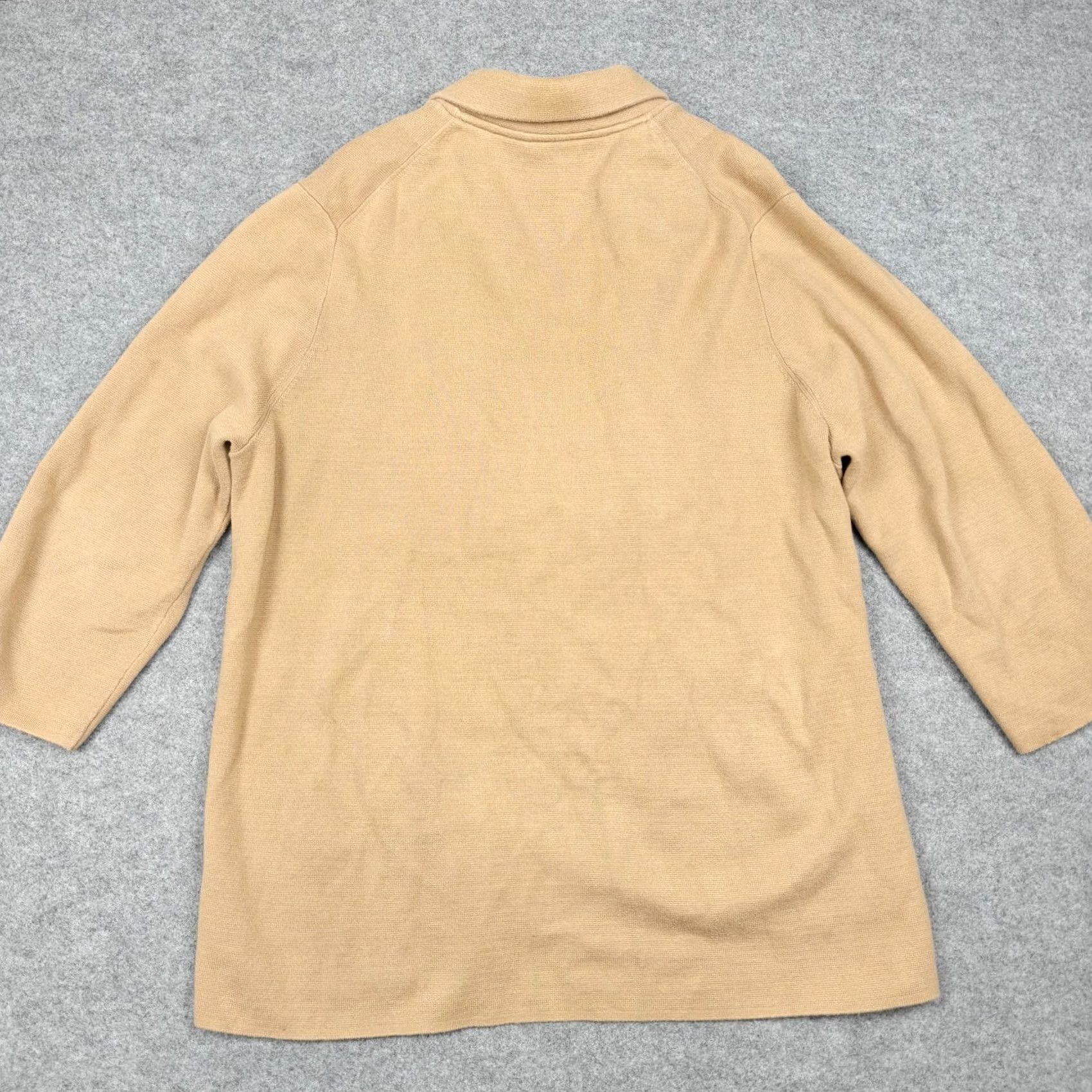 Quince Quince Womens XL Beige Organic Cotton Knit Open Front Jacket Cardigan Size XL / US 12-14 / IT 48-50 - 7 Thumbnail