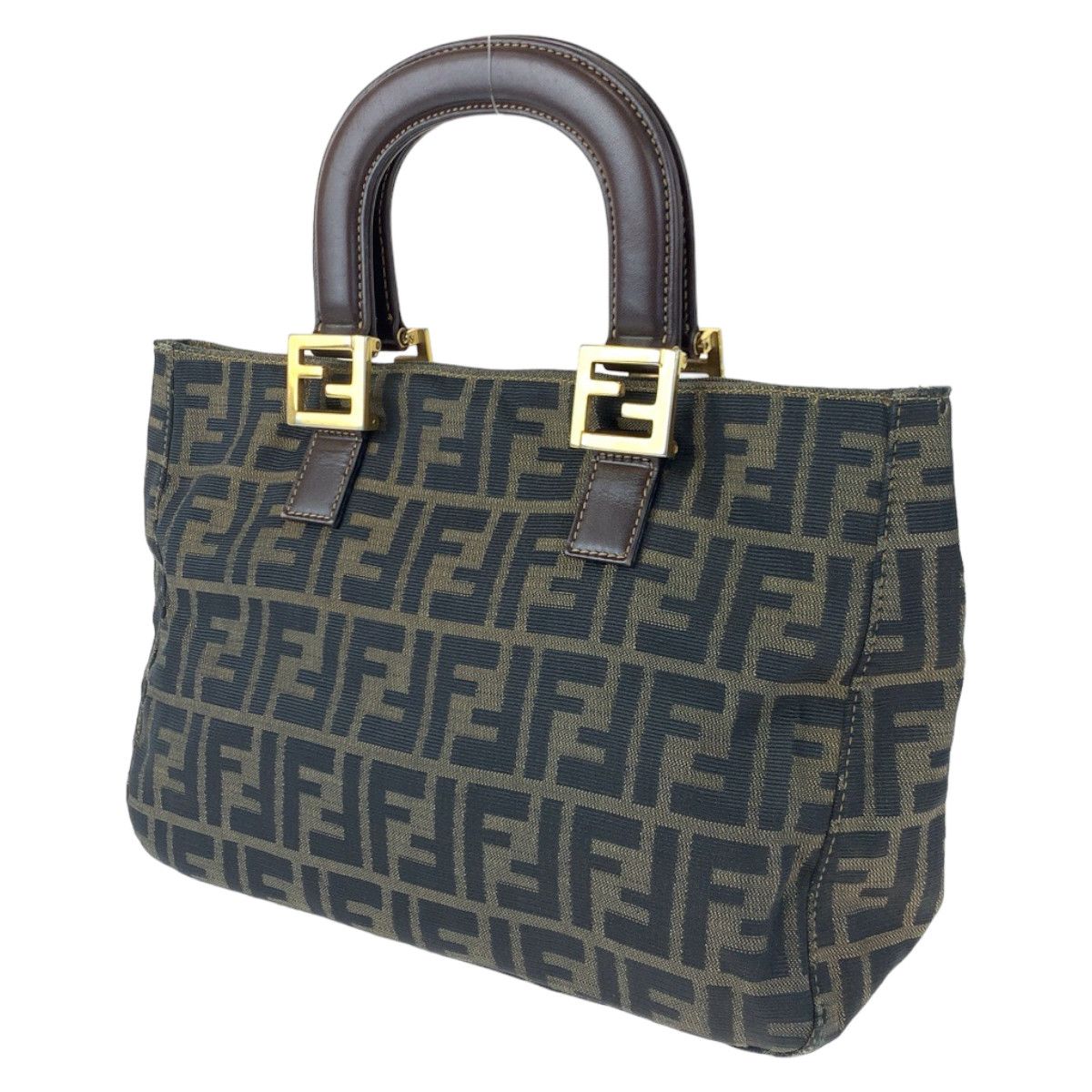 Fendi Fendi Fendi Zucca Canvas Leather Tote Handbag Canvas Tote Bag in Very Good Condition Size ONE SIZE - 1 Thumbnail