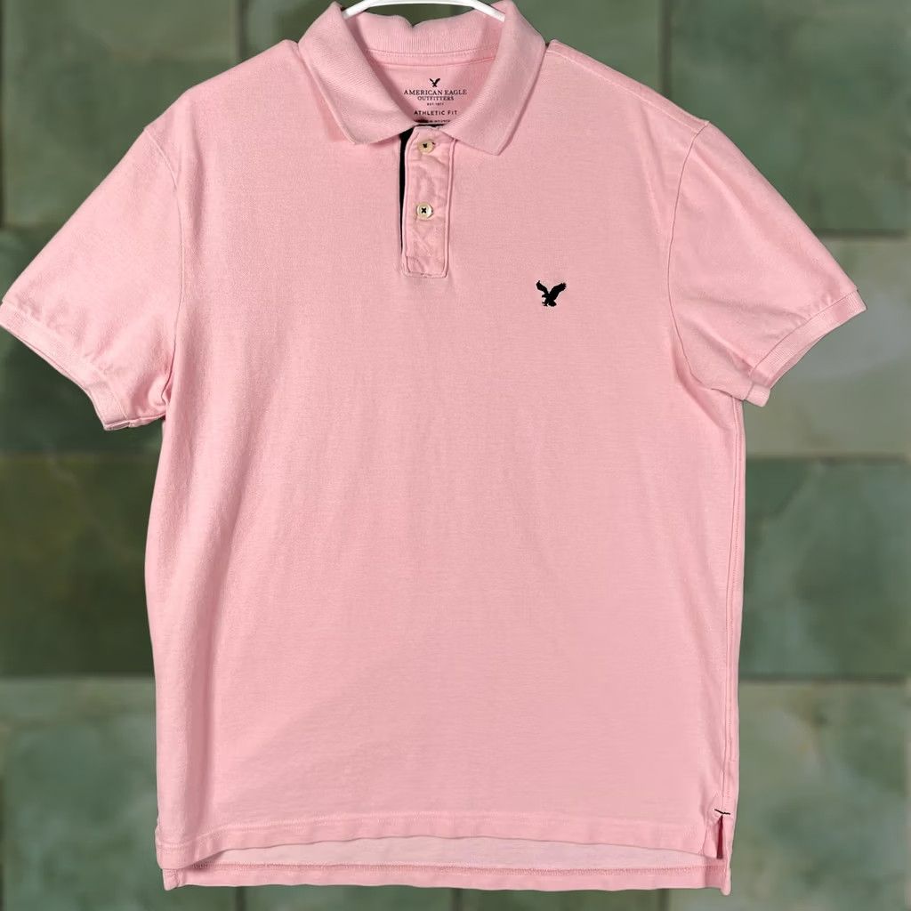 American Eagle Outfitters VINTAGE American Eagle Polo Shirt Mens L Pink Athletic Fit Preppy Y2K Casual Golf Size US L / EU 52-54 / 3 - 1 Thumbnail