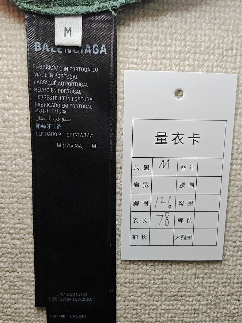 Balenciaga Balenciaga 23fw Dark Green Tape Used Short Sleeve 2501-Next Size US L / EU 52-54 / 3 - 6 Thumbnail