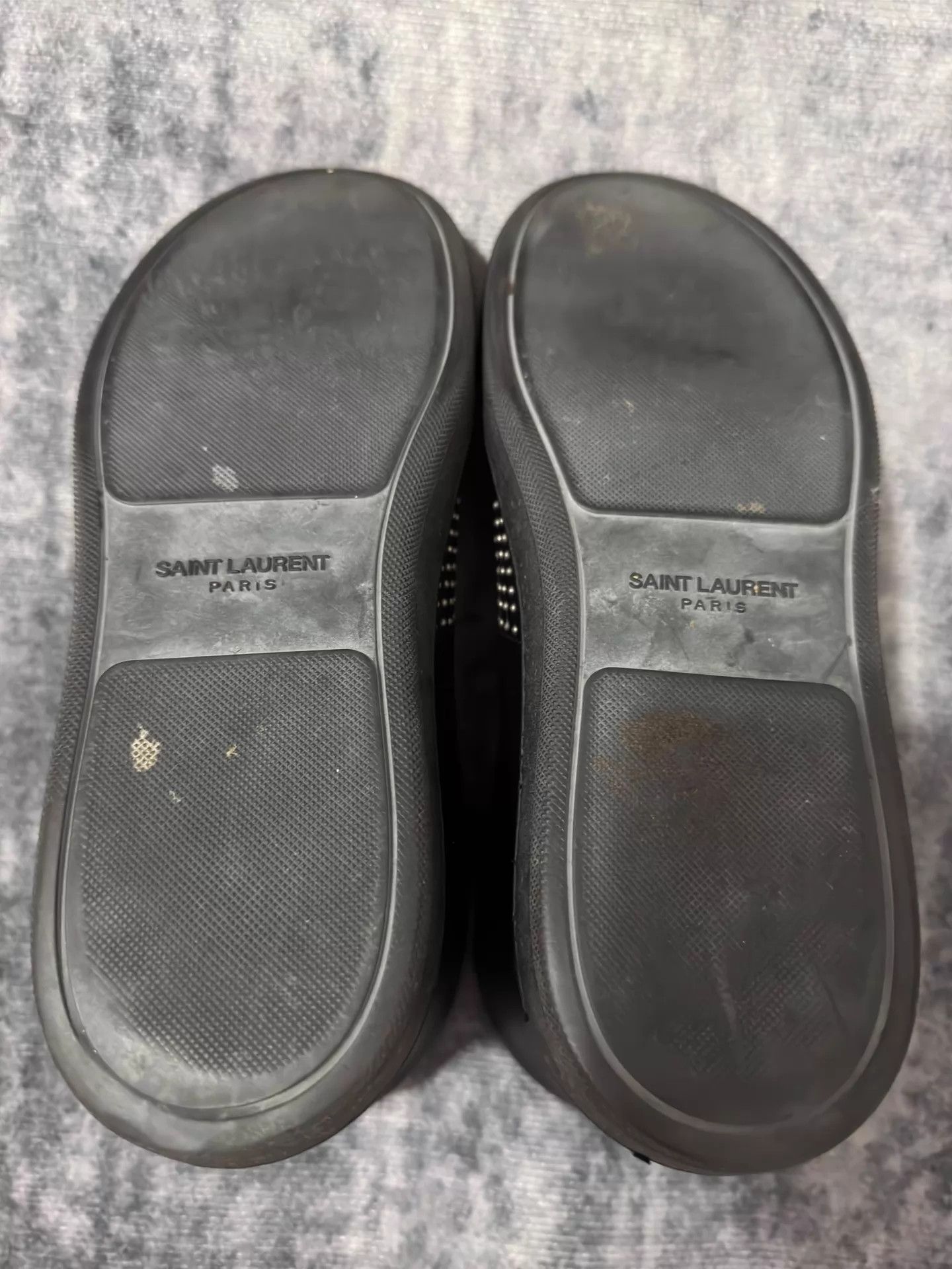 Saint Laurent Paris SLP 13ss Blackout Oil Leather High Top Rivet Skate Size US 6.5 / EU 39-40 - 7 Thumbnail