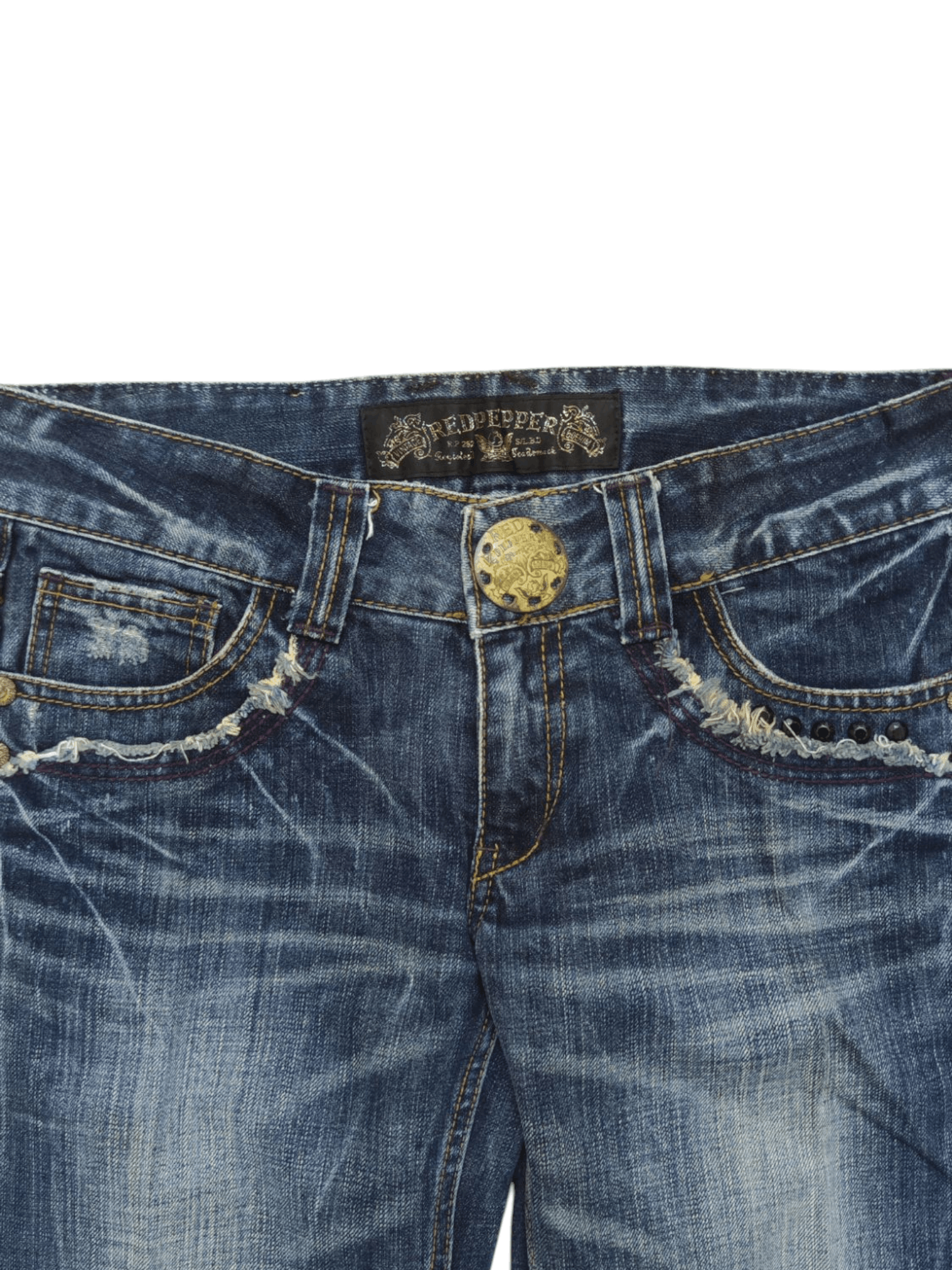 14th Addiction Y2K Red Pepper Flare Jeans Size 28" / US 6 / IT 42 - 7 Thumbnail