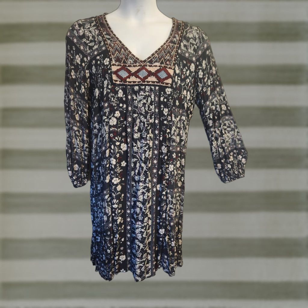 Vintage Knox Rose Dress Embroidered Trim Floral Shift Hippie Boho 2X XXL Size XXL / US 16-18 / IT 52-54 - 1 Thumbnail
