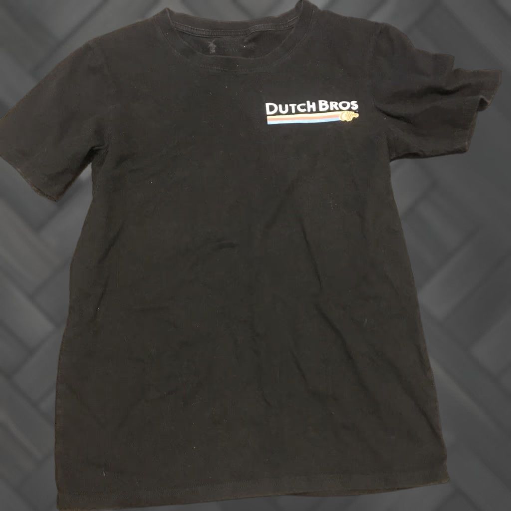Logo 7 Dutch Bros Coffee Women's S T-Shirt Black 2 Sided Logo Shirt Crew Neck Short Sleeve Pullover Knit 100% Cotton Regular Logo Women Size S / US 4 / IT 40 - 1 Thumbnail