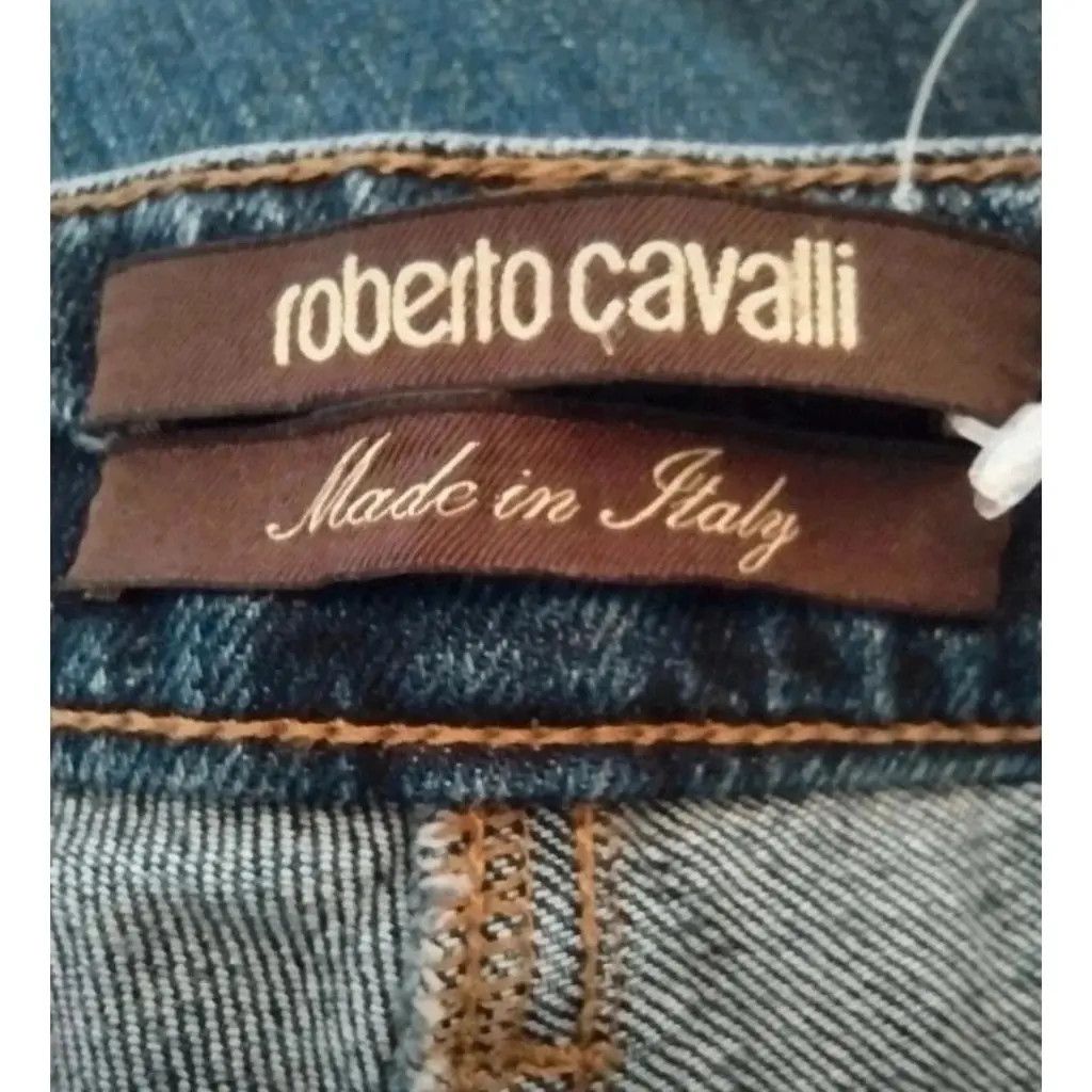 Roberto Cavalli RARE Roberto Cavalli Gold Botanical Embellished Jeans Size 26" / US 2 / IT 38 - 7 Thumbnail