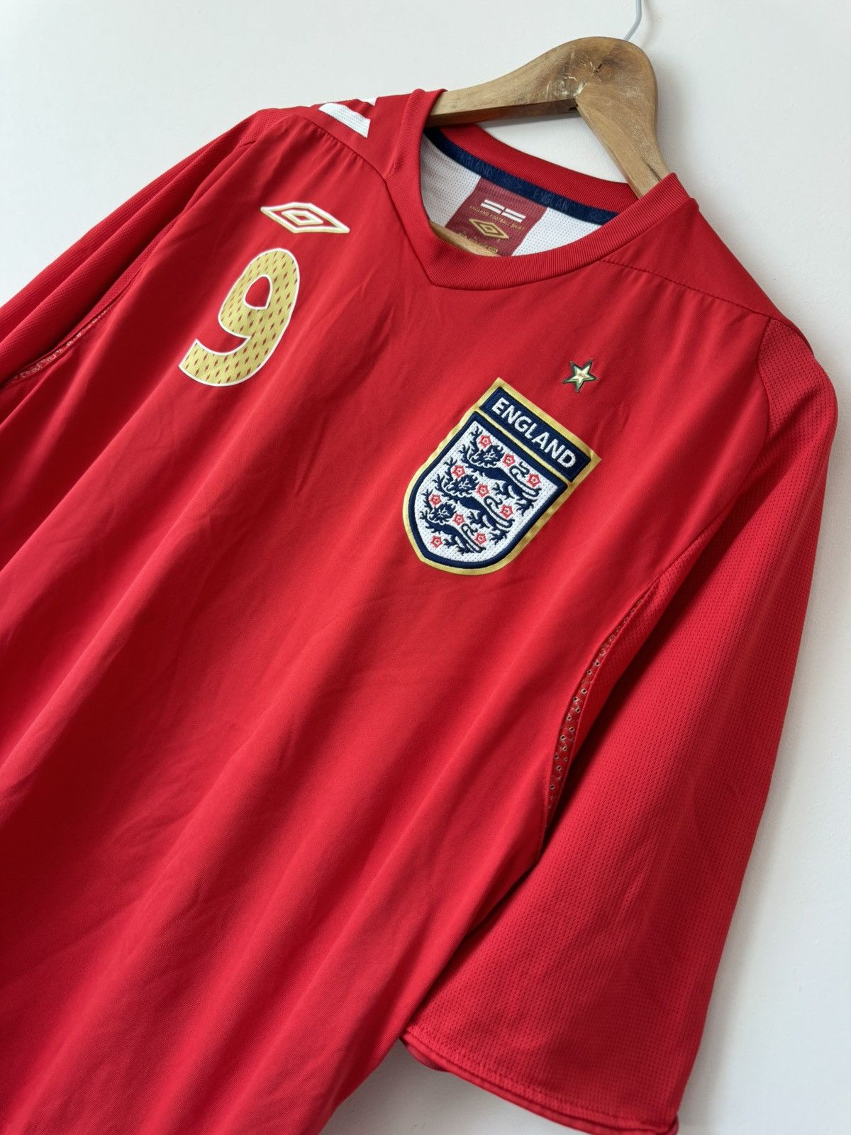 Umbro Rooney #9 England 2006-2007 Vintage Soccer Jersey Football Size US XL / EU 56 / 4 - 9 Thumbnail