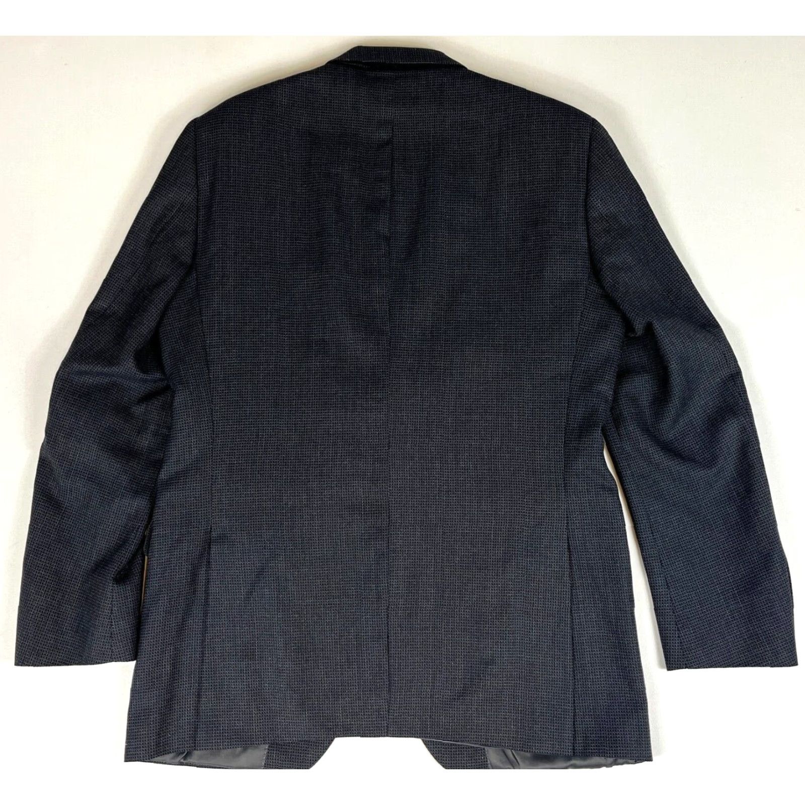 Peter Millar Peter Millar Blazer Jacket Wool Charcoal 42 Mens Single-Breasted Two-Button Vintage Check Blazer Size 42R - 4 Thumbnail