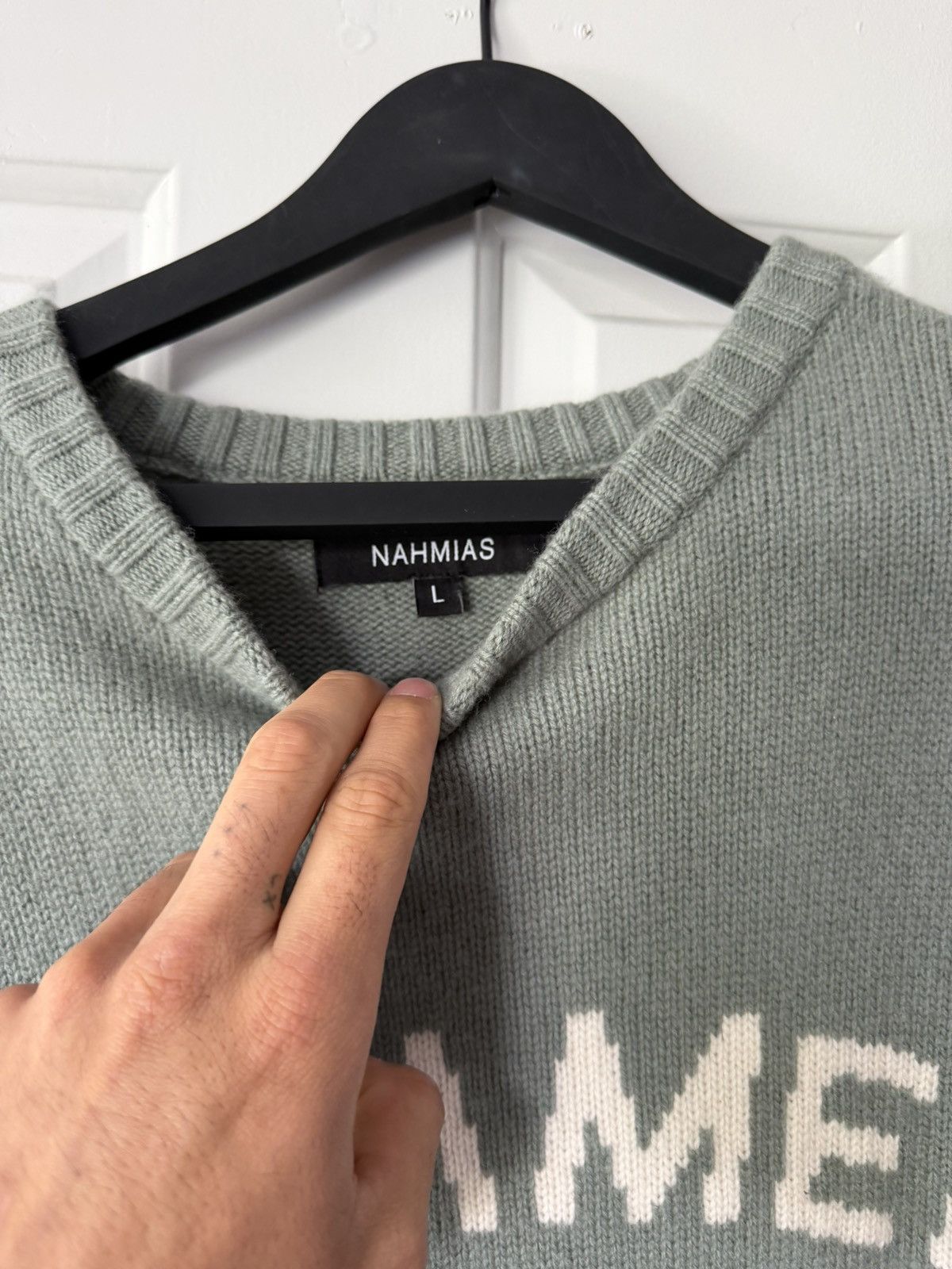 Nahmias Nahmias Intarsia-Knit Crew Neck Size US L / EU 52-54 / 3 - 2 Thumbnail
