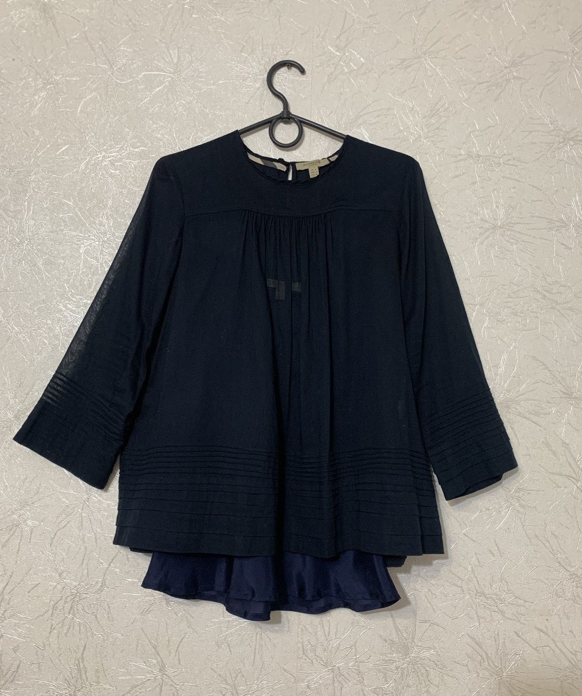 Burberry Burberry 2in1 Women’s Navy Sheer Tunic With Silk Top Size S Size M / US 6-8 / IT 42-44 - 1 Thumbnail