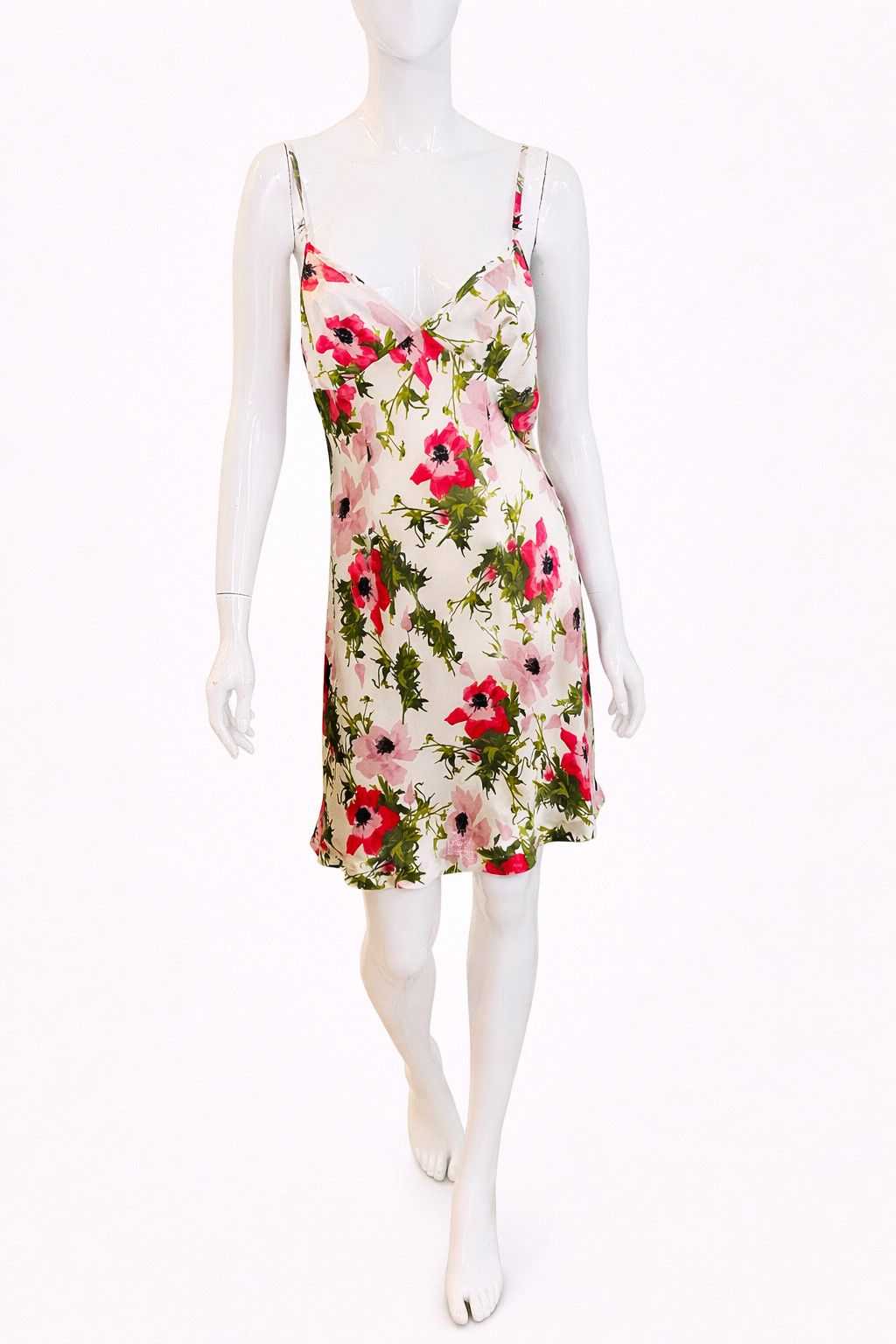 John Galliano John Galliano Silk Slip Floral Poppy Designer Dress Size M / US 6-8 / IT 42-44 - 3 Thumbnail