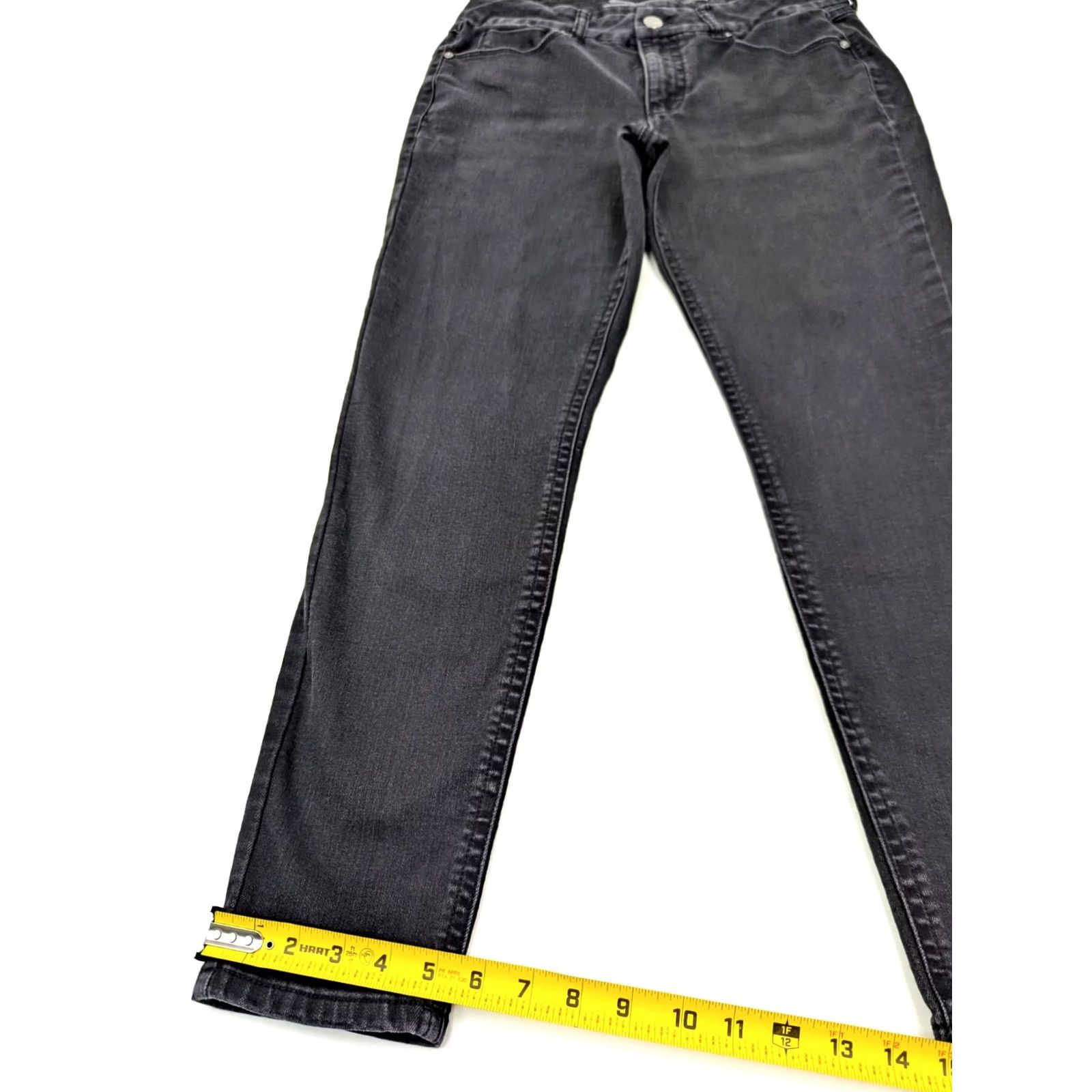 Vintage Seven7 TummyLess High Rise Skinny Denim Pants Black 14 (32x29) Women Size 36" / US 14 / IT 50 - 2 Thumbnail