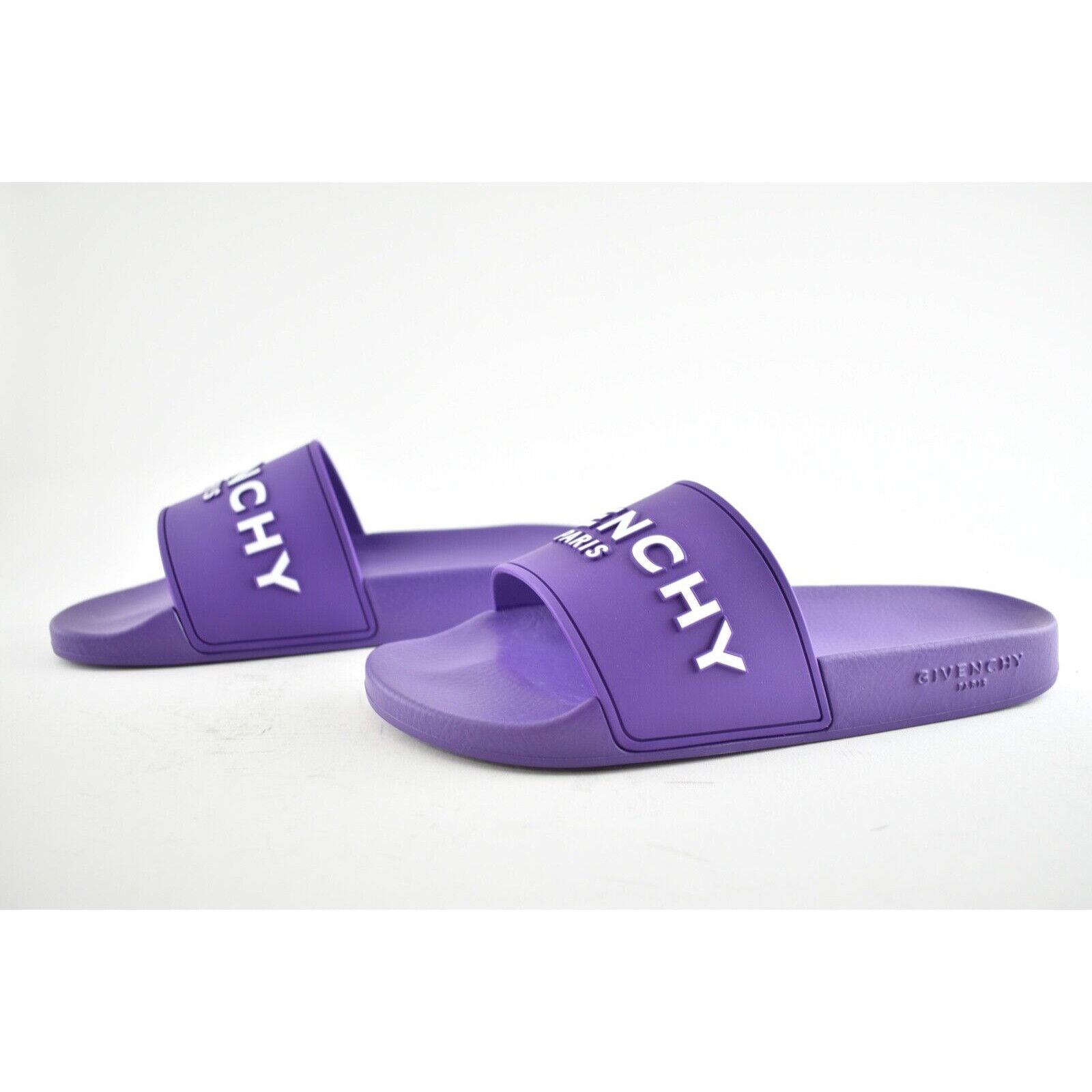 Givenchy Givenchy Paris Purple Rubber White Logo Slide On Pool Sandal Size US 6 / IT 36 - 10 Thumbnail