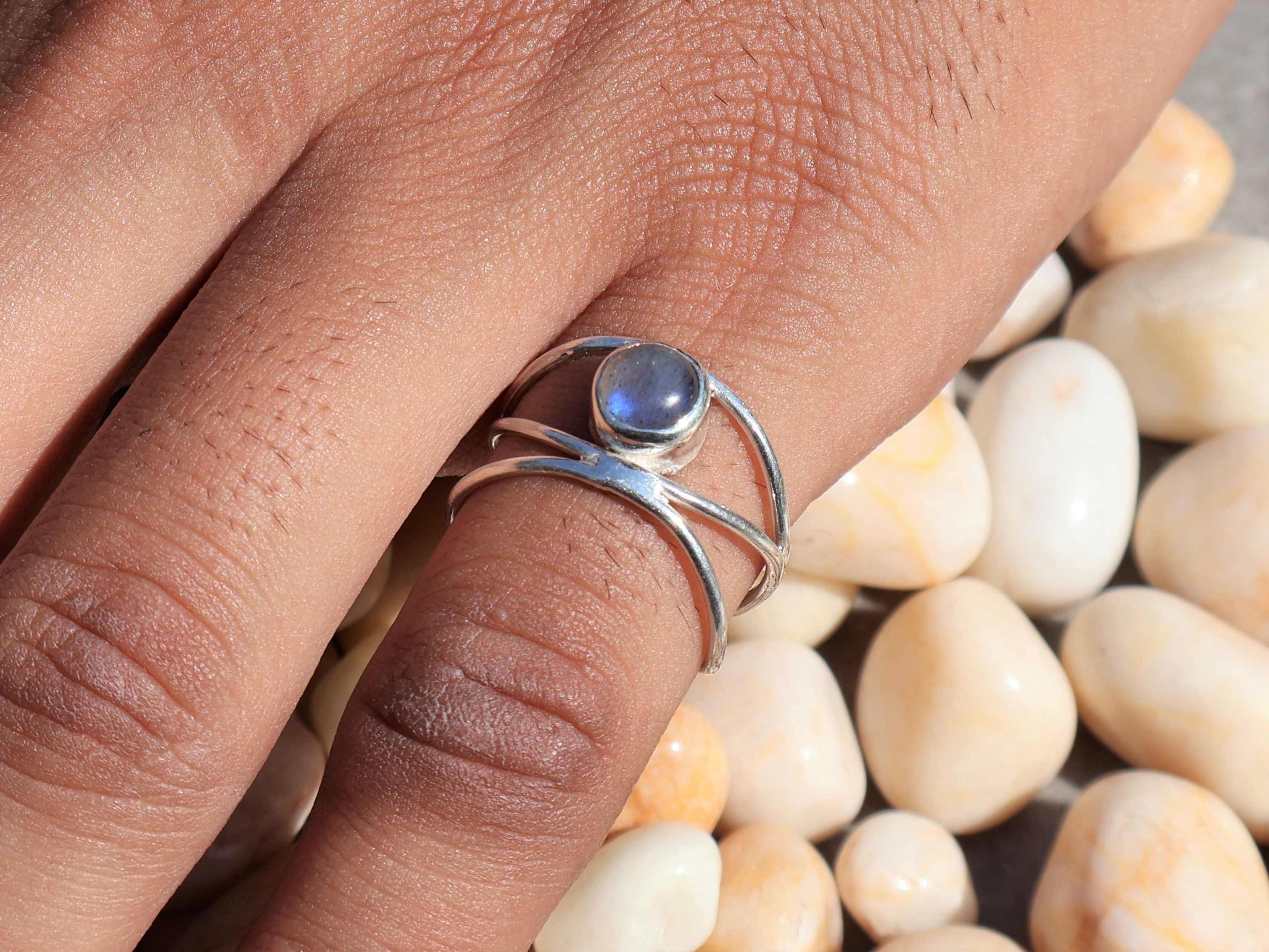 Handmade Labradorite Silver Ring, Sterling Silver Handmade Jewelry, Size ONE SIZE - 1 Thumbnail