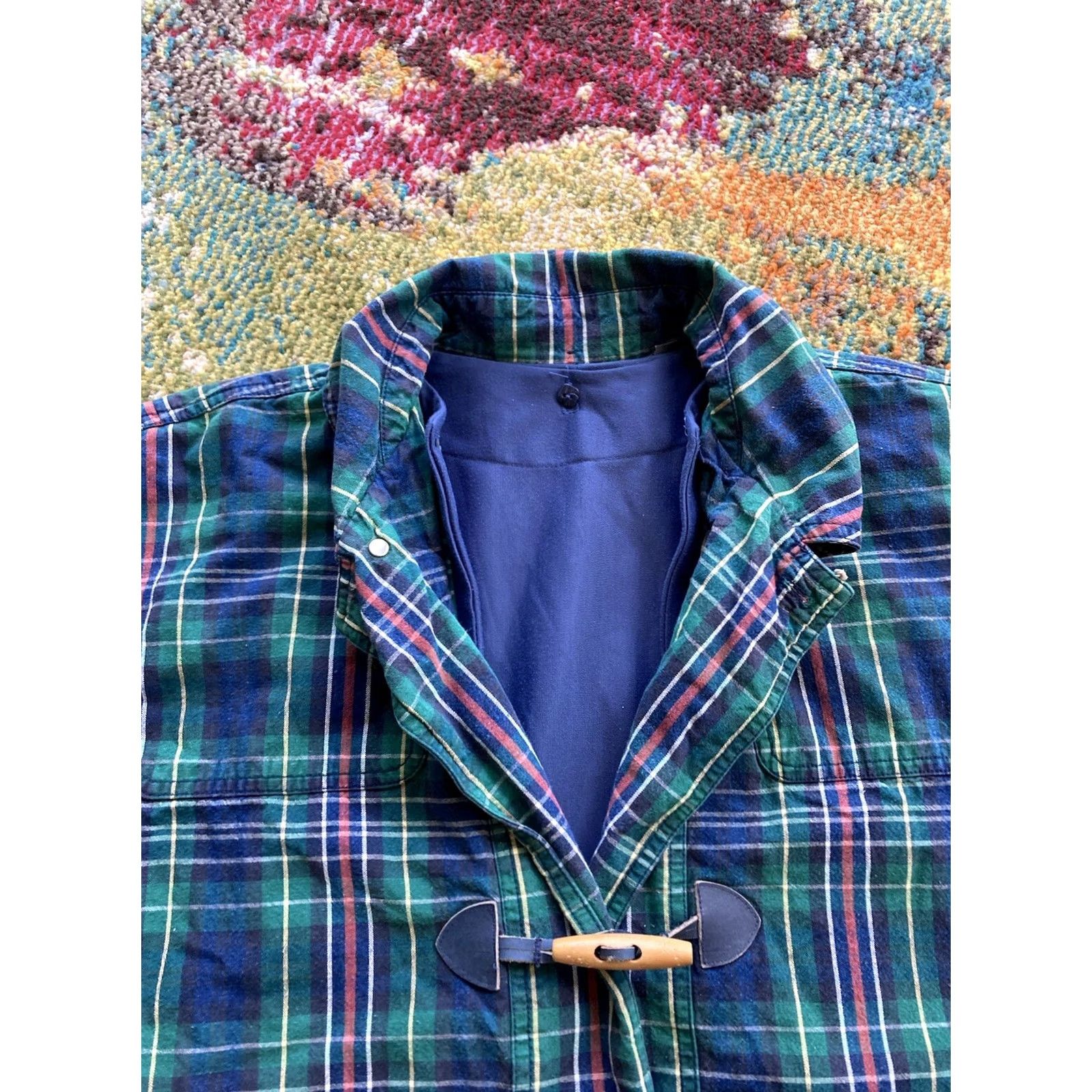 Vintage VINTAGE Lizwear Coat Plaid Chore Blue 90s Long Overcoat M Women’s Jacket with Lined Removable Liner Size Medium Nautical Oversized Size M / US 6-8 / IT 42-44 - 5 Thumbnail