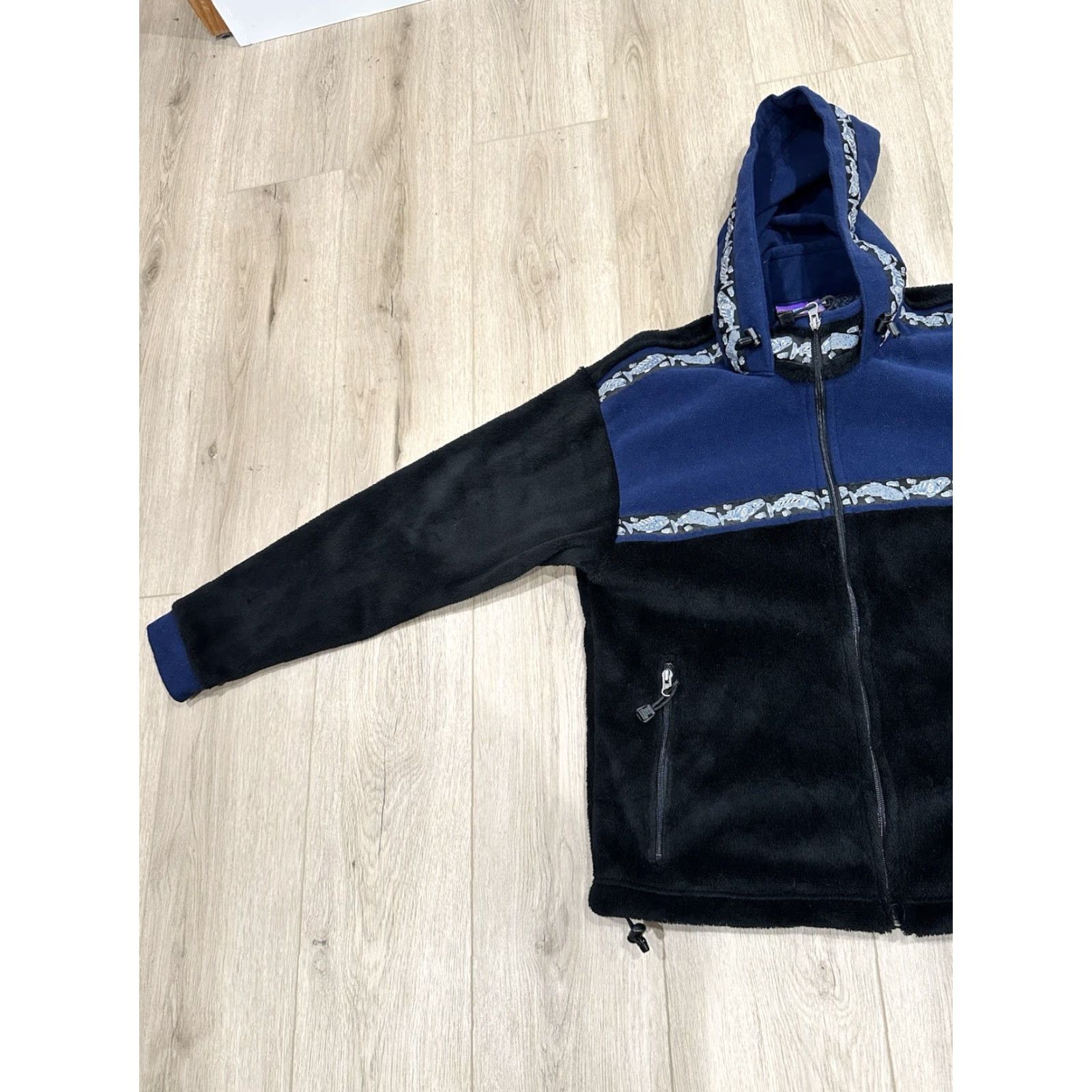 Vintage Copper River Fleece Kodiak Hooded Jacket Men’s Medium Blue Black Alaska USA Size US M / EU 48-50 / 2 - 4 Thumbnail
