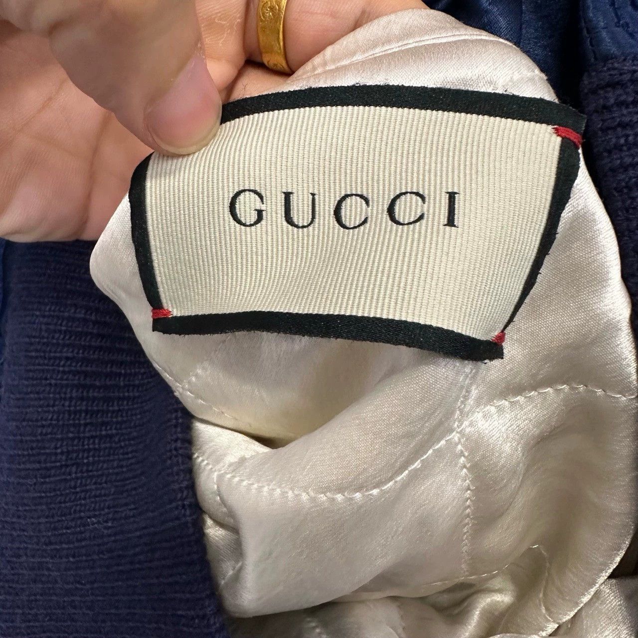Gucci blue silk baseball jacket from Gucci Size US L / EU 52-54 / 3 - 3 Thumbnail