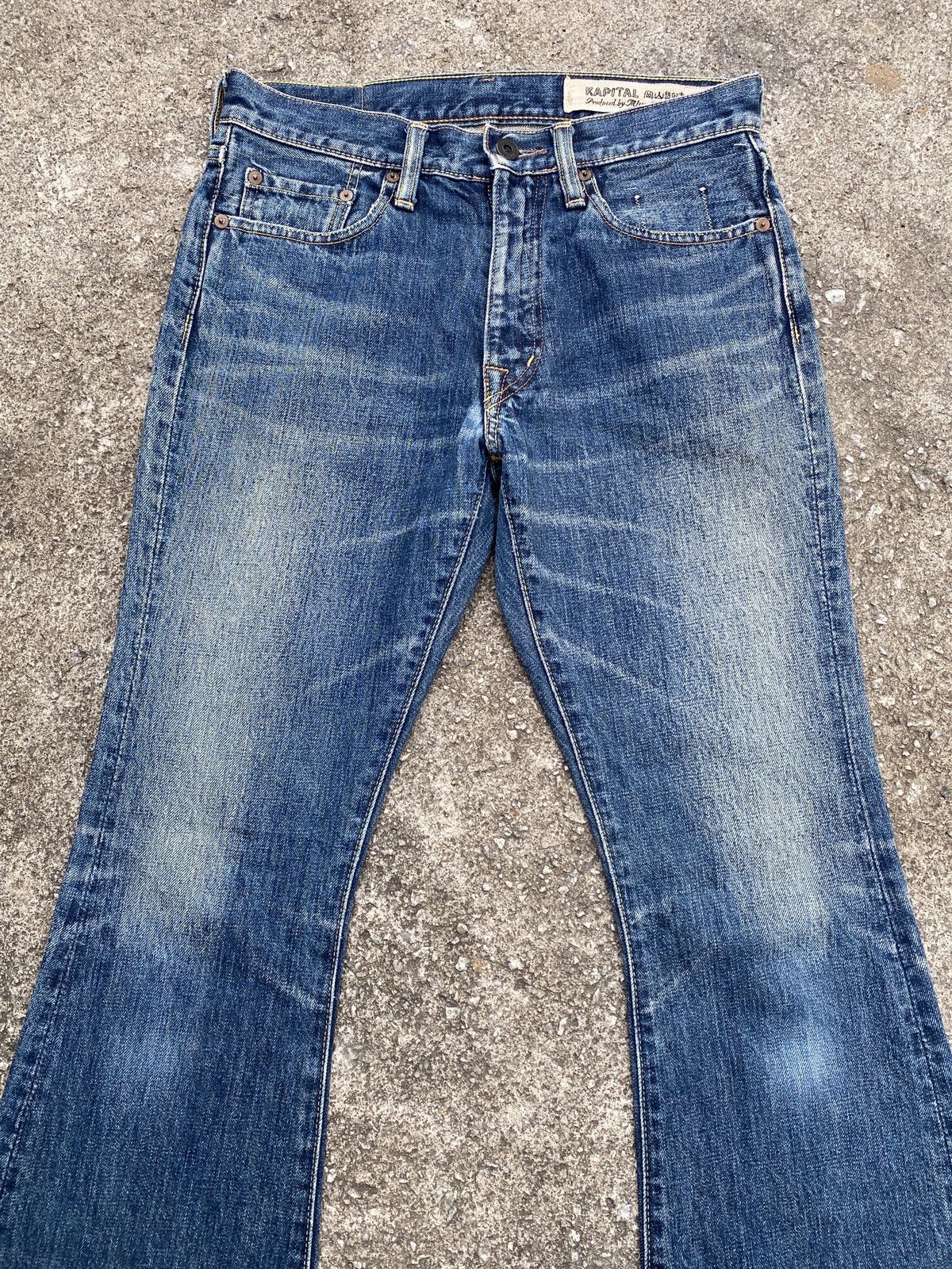 Japanese Brand × Kapital × Kapital Kountry Kapital Japan Flare Denim Blue Faded Design Size US 28 / EU 44 - 4 Thumbnail