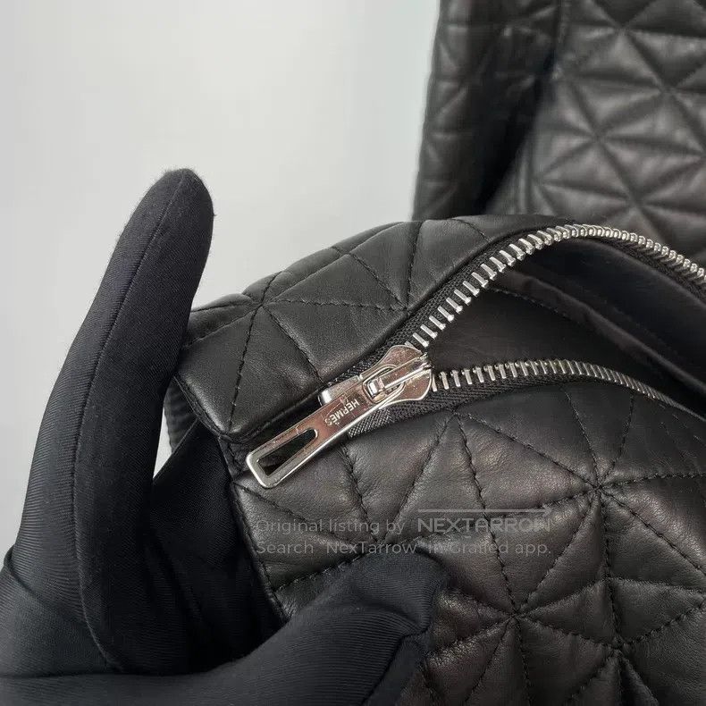 Hermes Hermes Quilted Leather Jacket with Diamond Pattern Cotton Size XS / US 0-2 / IT 36-38 - 6 Thumbnail