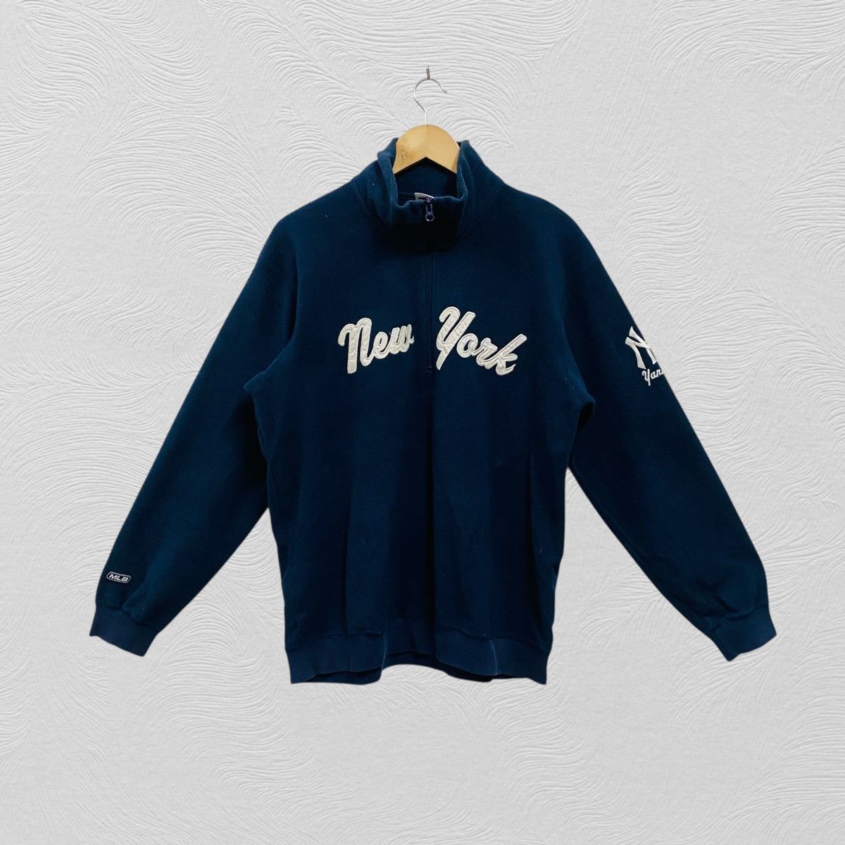 MLB Vintage new york yankees MLB fleece sweater half zipper Size US L / EU 52-54 / 3 - 1 Thumbnail