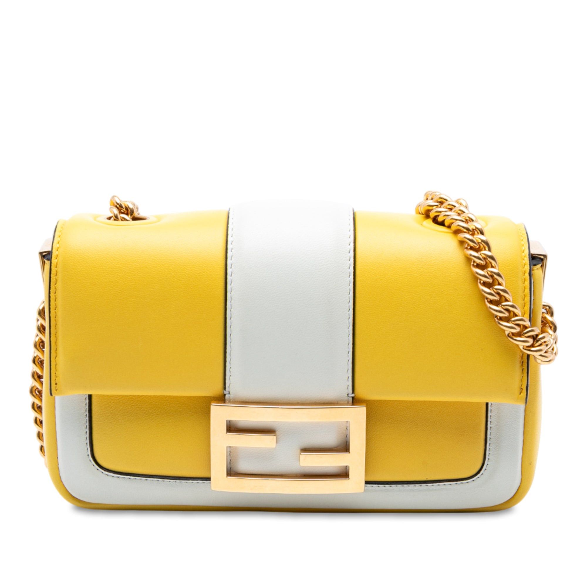 Fendi Mini Bicolor Nappa Apolo Chain Baguette Shoulder Bag Size ONE SIZE - 1 Thumbnail