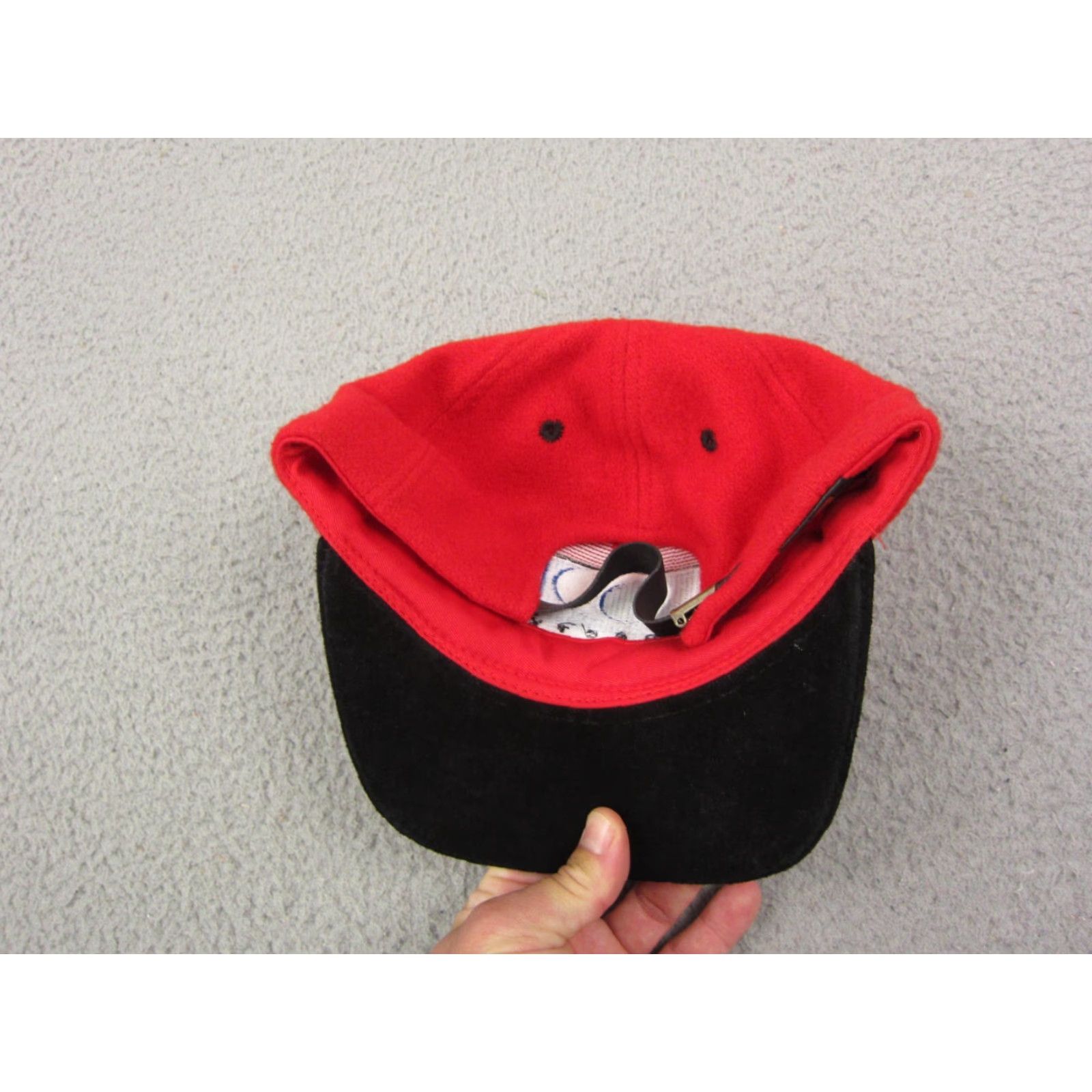 Vintage VINTAGE DIRECTV Hat Mens Snapback One Size Red Black Wool Suede Brim 80s 90s USA Sports Adjustable Alloy Pacific Sportswear Mens Hats Size ONE SIZE - 4 Thumbnail