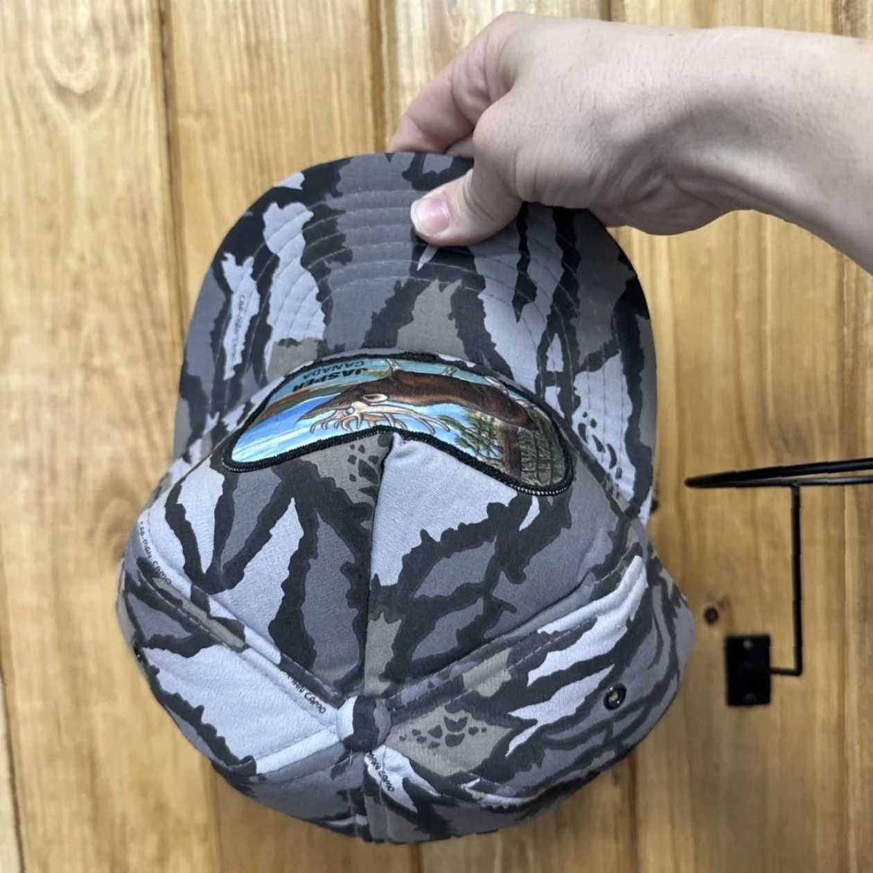 Vintage VINTAGE Jasper Canada Hat Cap Snap Back Gray Camo Elk Patch Souvenir Mens 90s Size ONE SIZE - 5 Thumbnail