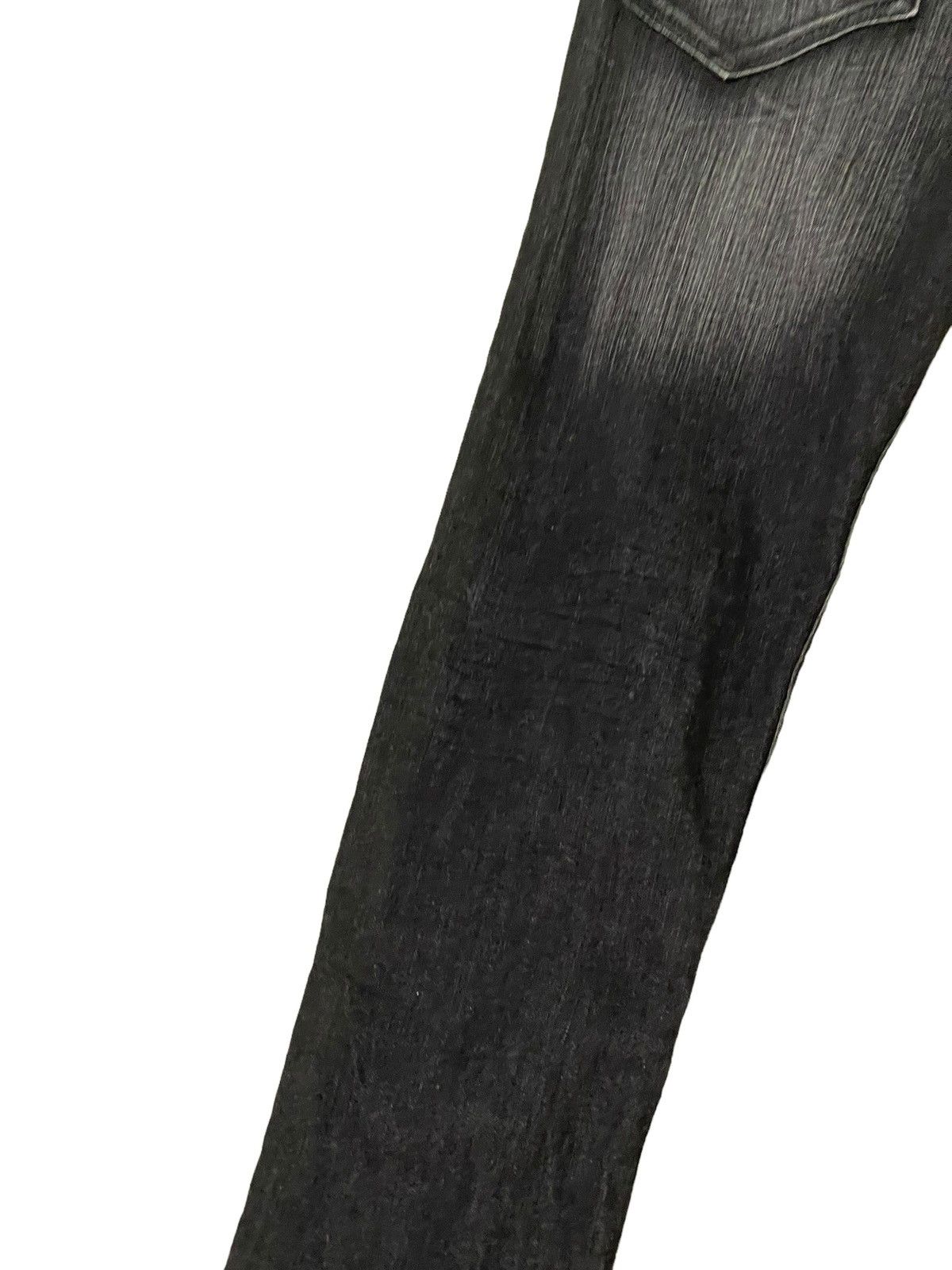 Japanese Brand Distress Jeans K.U.I. Faded Black Skinny Stretch Denim 8🟦6 Size US 31 - 17 Thumbnail