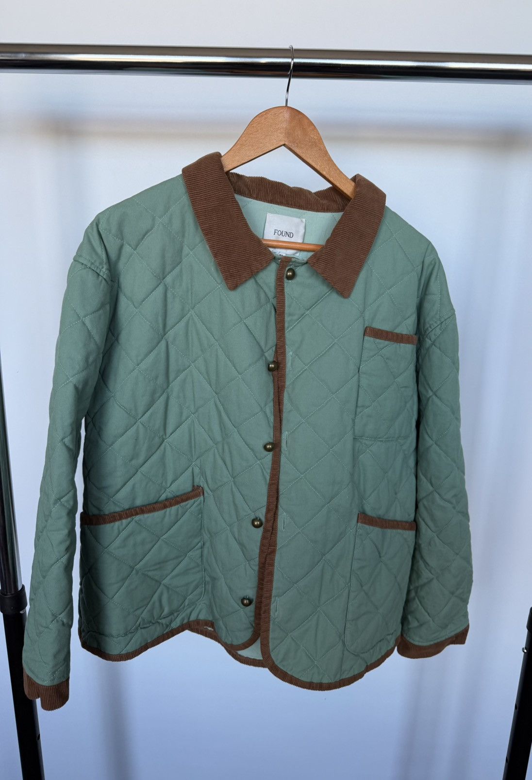 FOUND Quilted Barn Jacket With Corduroy Collars